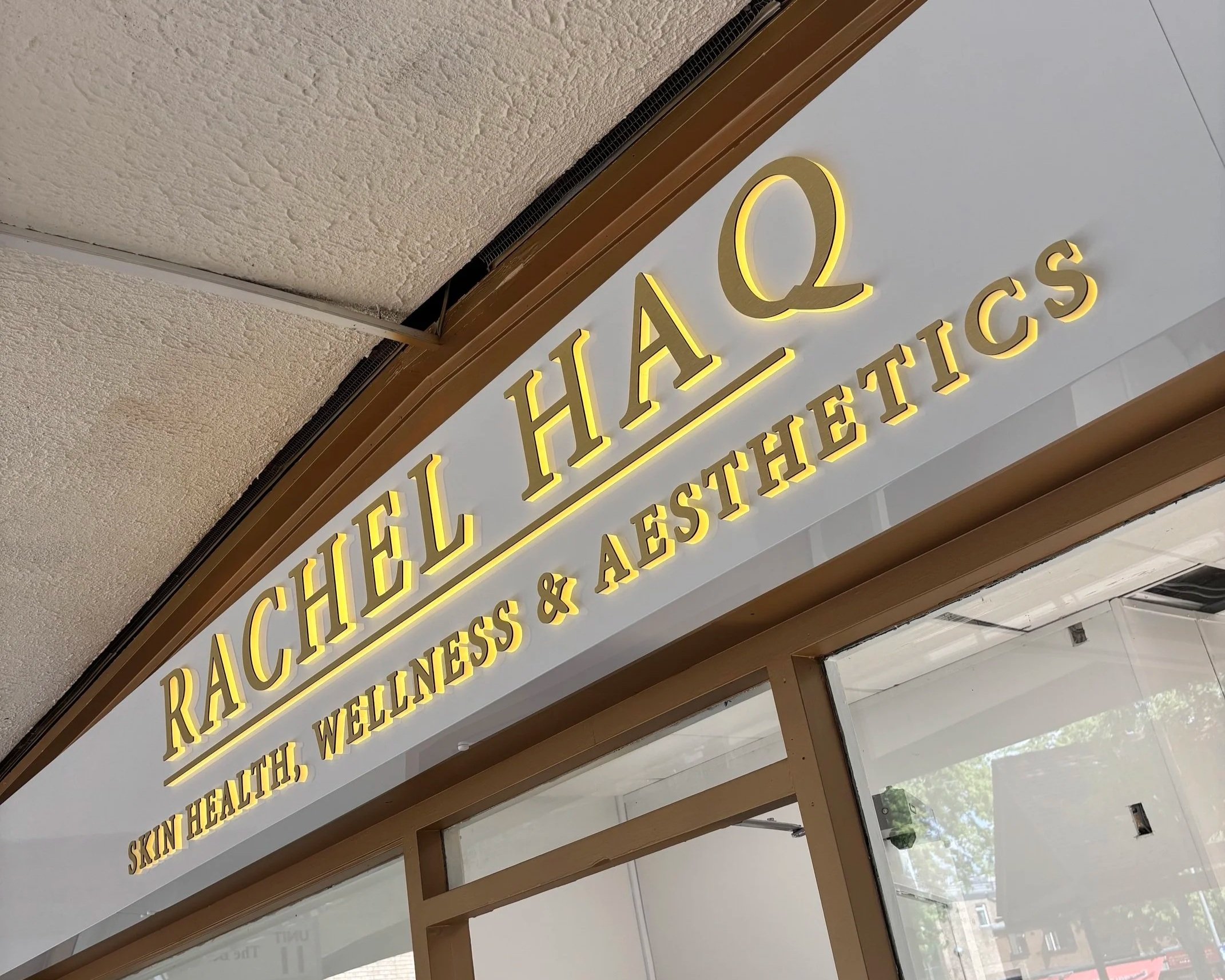 Rachel Haq Handforth – Premium Illuminated Salon Signage Installation