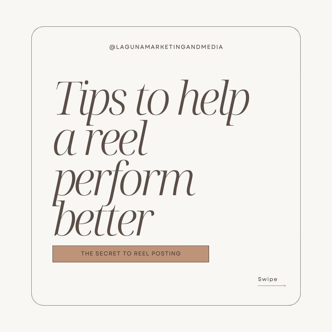 Here are a few tips to help YOUR reel perform better! ⁠
⁠
There is no one size fits all strategy, so don't be afraid to experiment and figure out what works best for you and your account!⁠
⁠
Need more help? Contact us today!