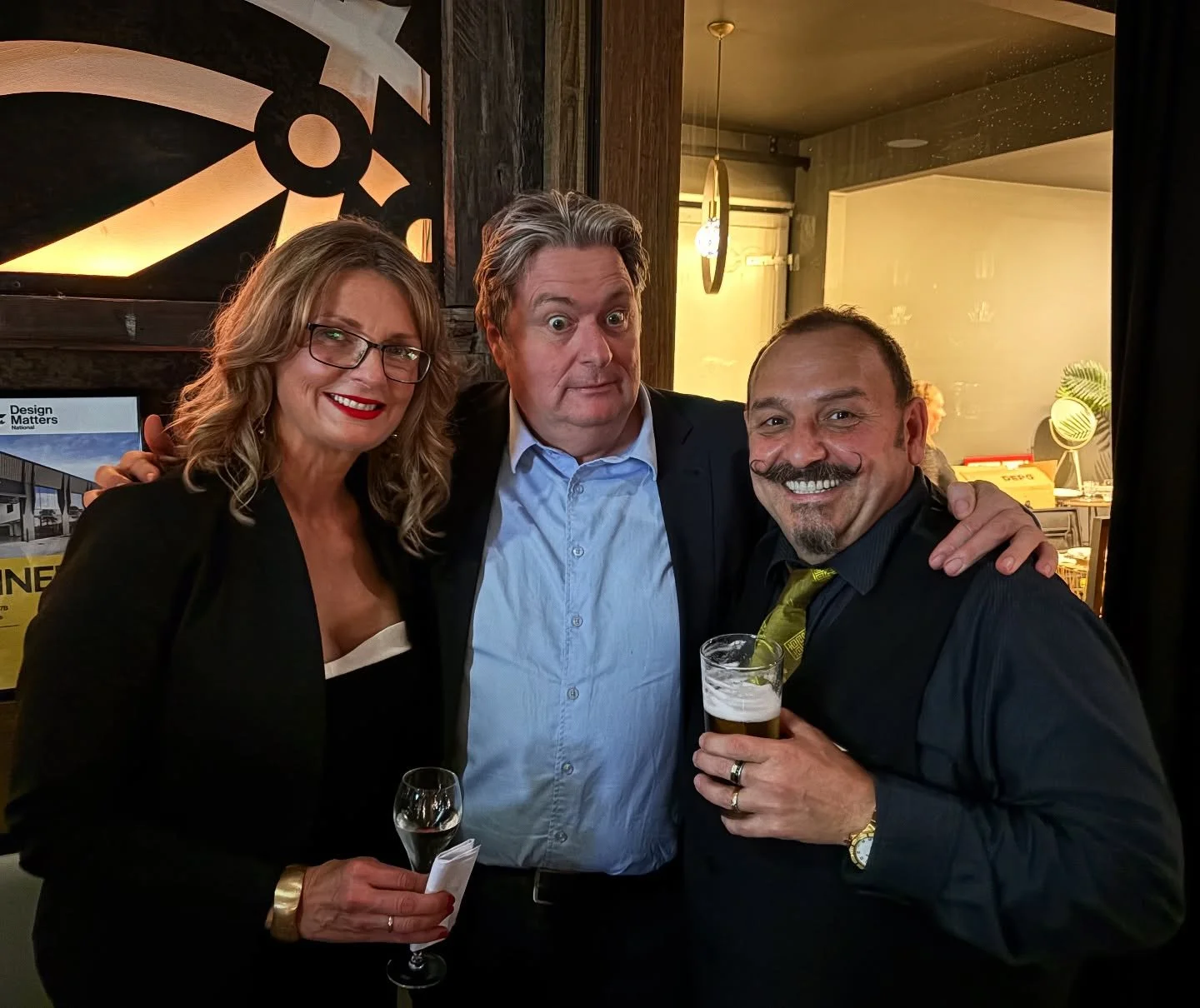 Was a hoot to be in the company of Dave O'Neil as our MC for @designmattersnational Design Awards 2025 @daveoneils_comedyfunhouse Pictured with CEO Danielle Johnston and Chair Peter Lombo. Such a successful night celebrating building design and innov
