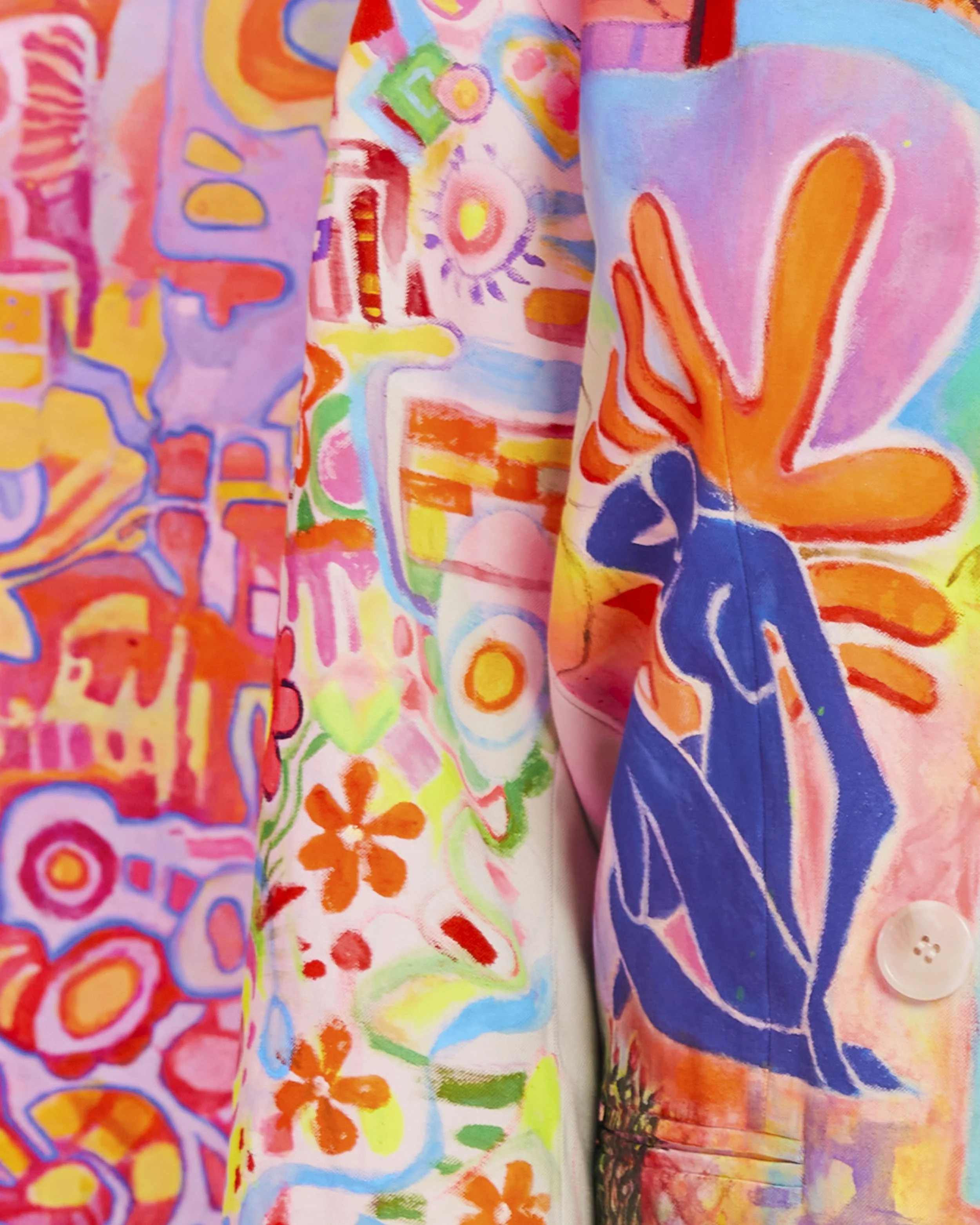 "Every Woman" Blazer Detail, Hand Painted, November 2022.