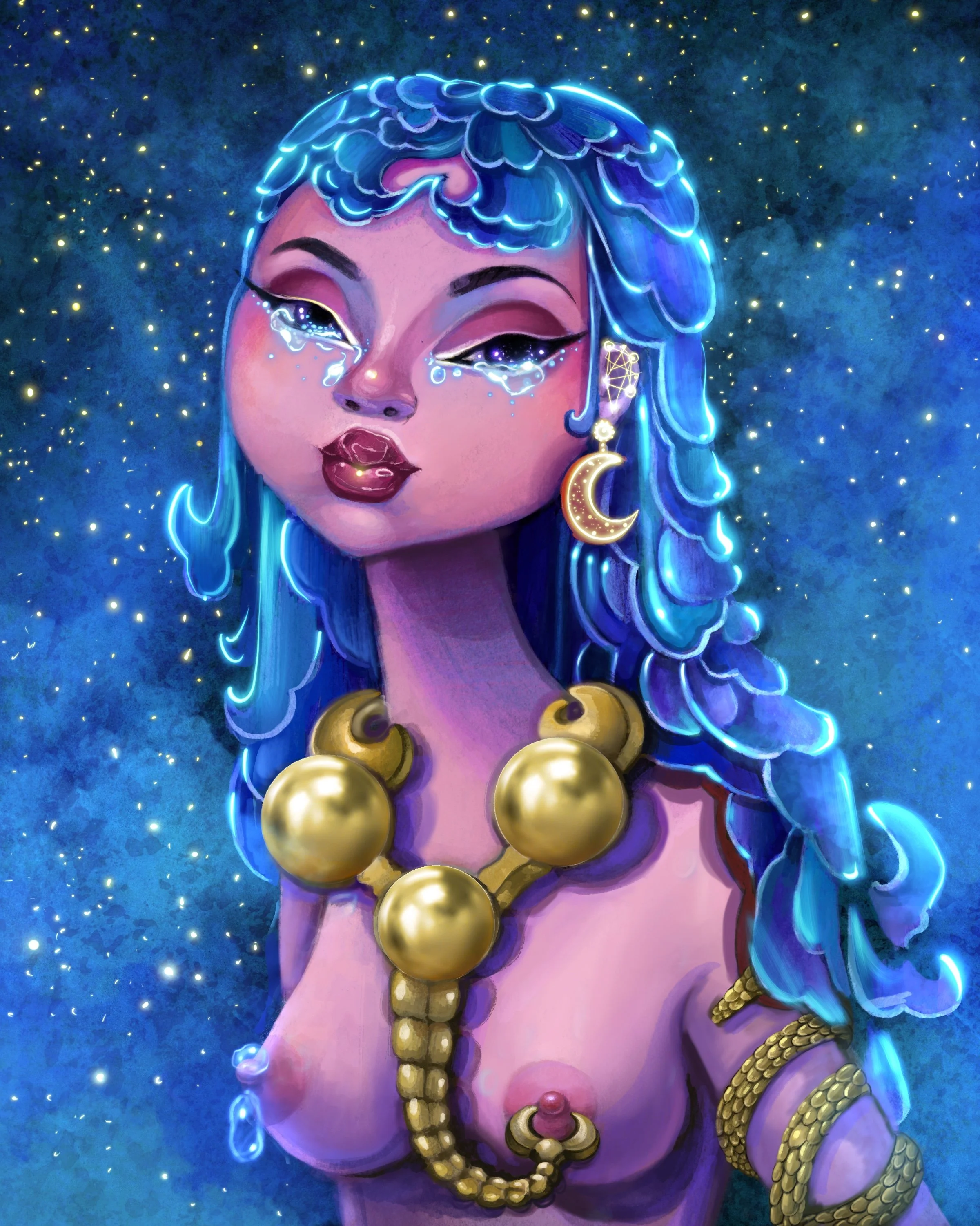 "Scorpio Princess", Procreate, July 2021.