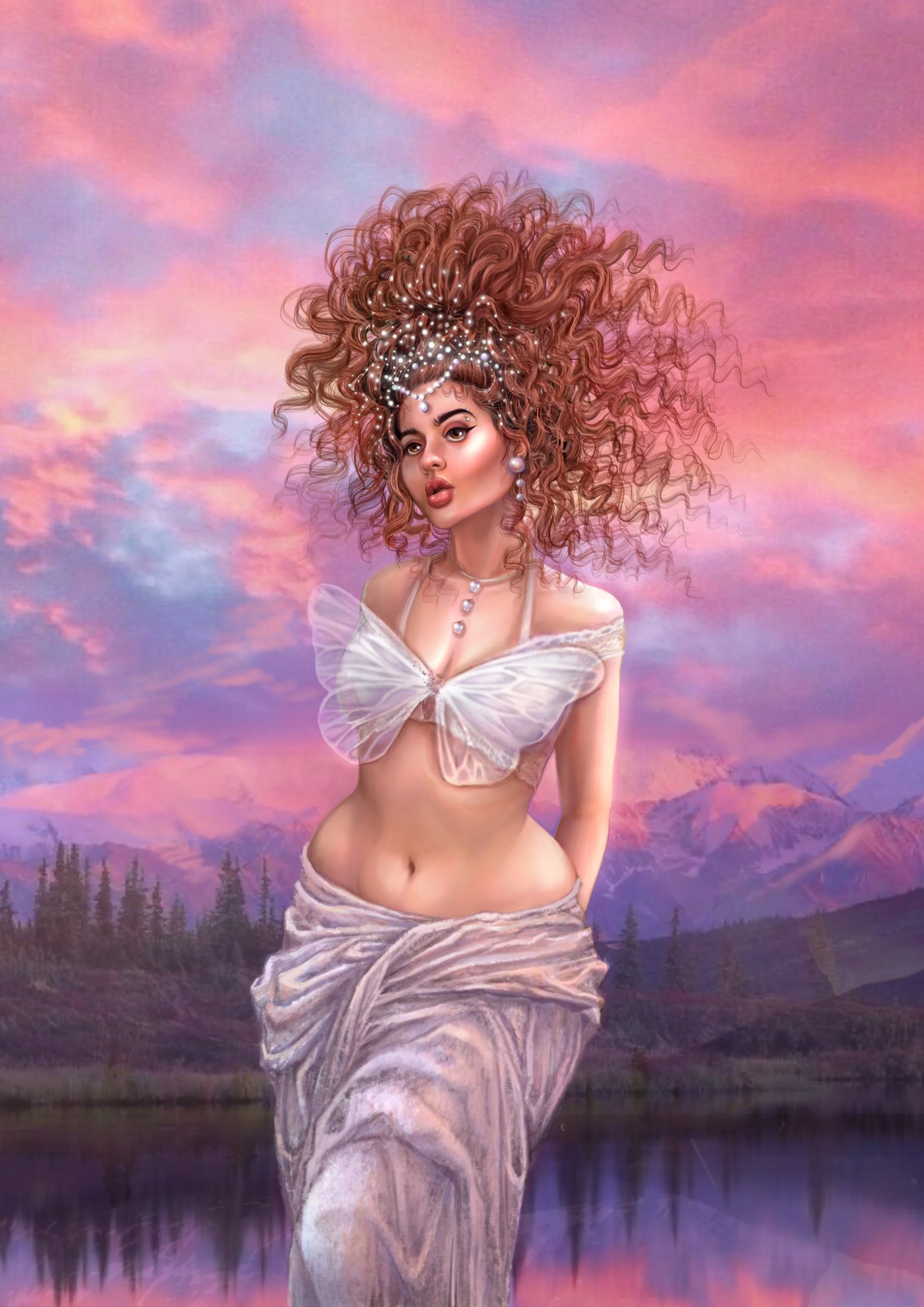 "Dounia as Venus", Procreate, August, 2020.