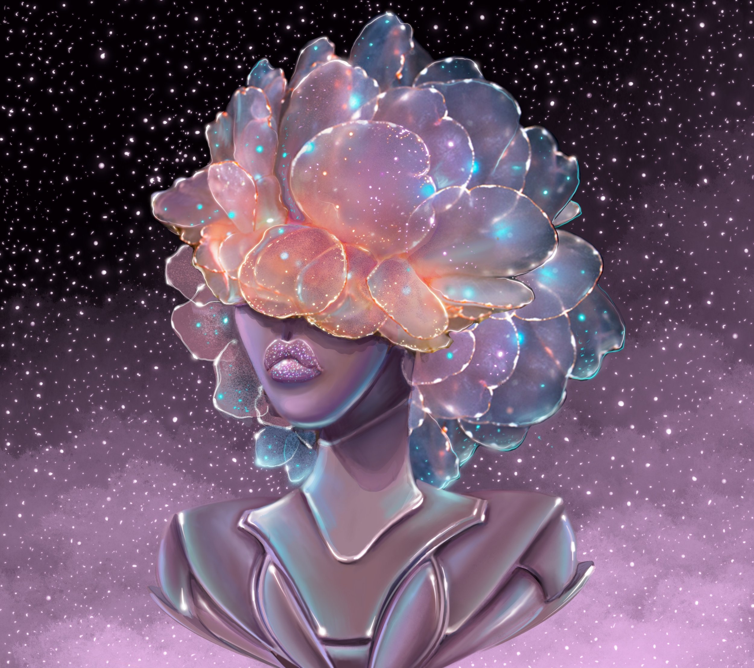 "Flower Ranger", Procreate, December 2020.