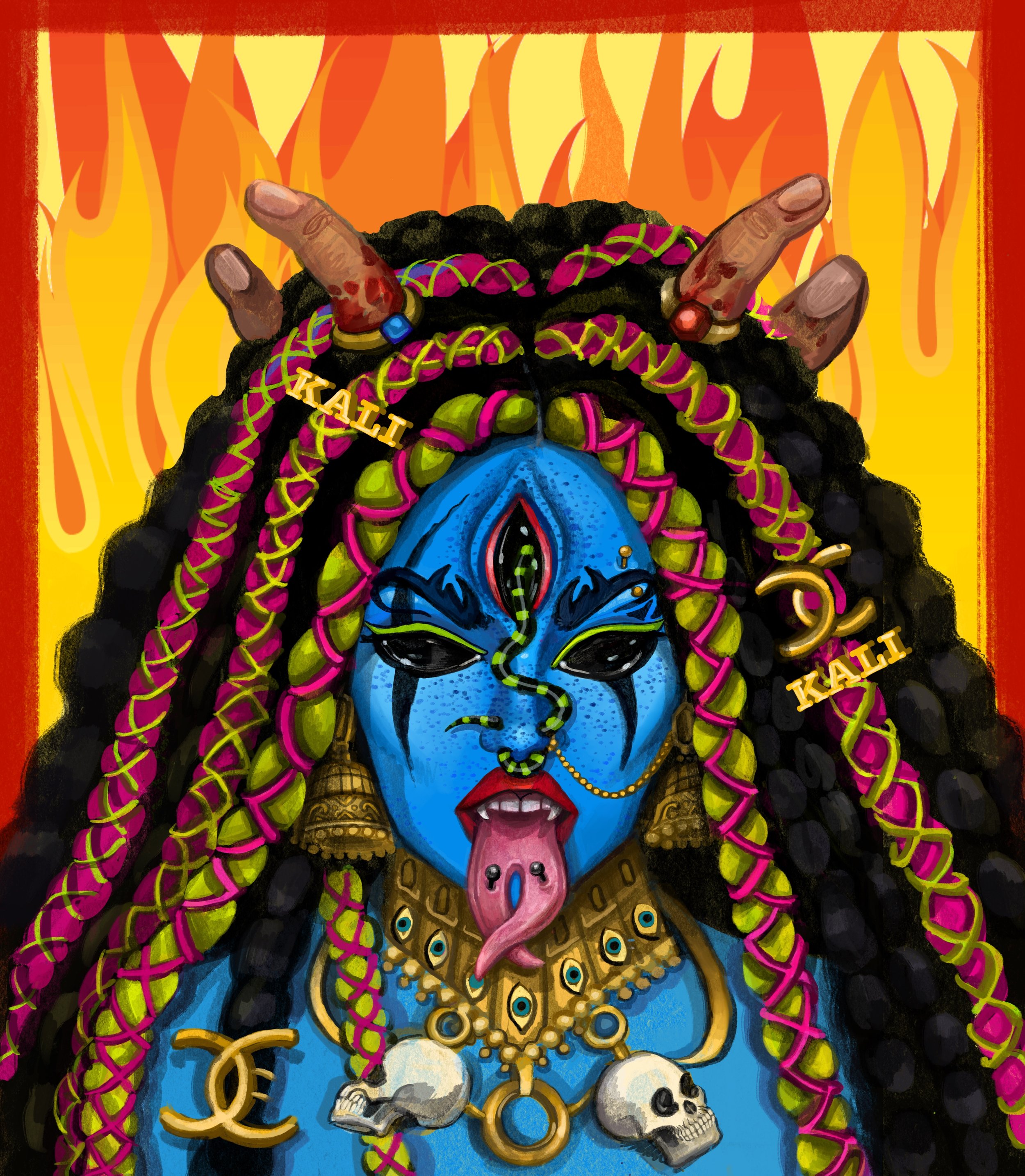 "An Ode to Kali", Procreate, October 2020.