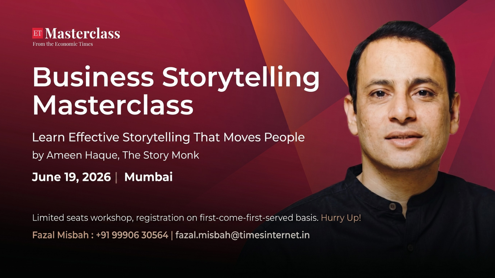 Business Storytelling MasterClass, The Economic Times, Mumbai