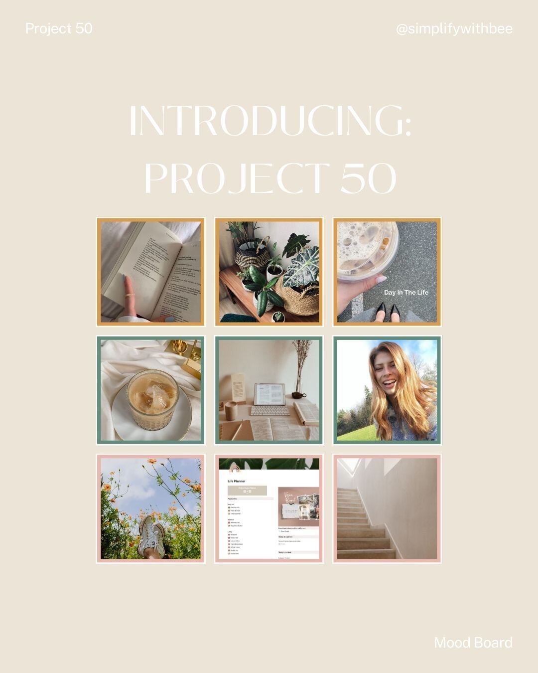 let&rsquo;s make change happen 🤍 I'm calling this project: Main Character 
 
- what is project 50? 
the idea is to commit to a set of healthy habits for 50 days to help make positive changes in your life. 
 
- what are the rules? 
swipe for the 7 ba