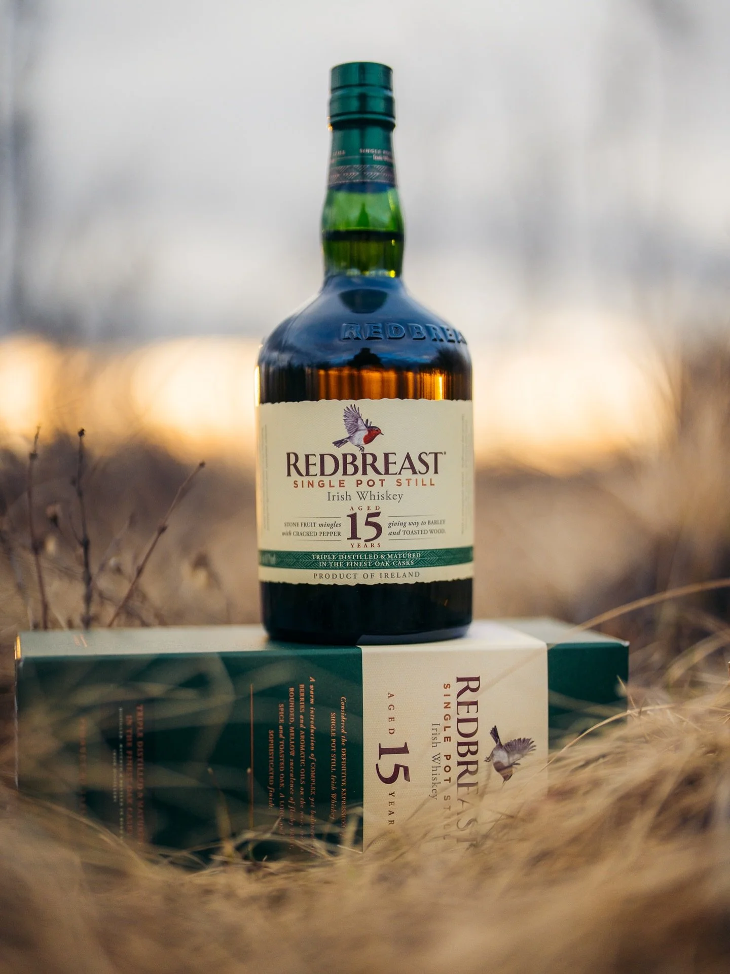 A nice step up from the classic 12 (which we really enjoy), the Redbreast 15 gets a nice bump in ABV from 40&ndash;46% along with an additional three years in the cask.

A pot still whiskey made at Midleton Distillery, it uses a mix of malted and unm