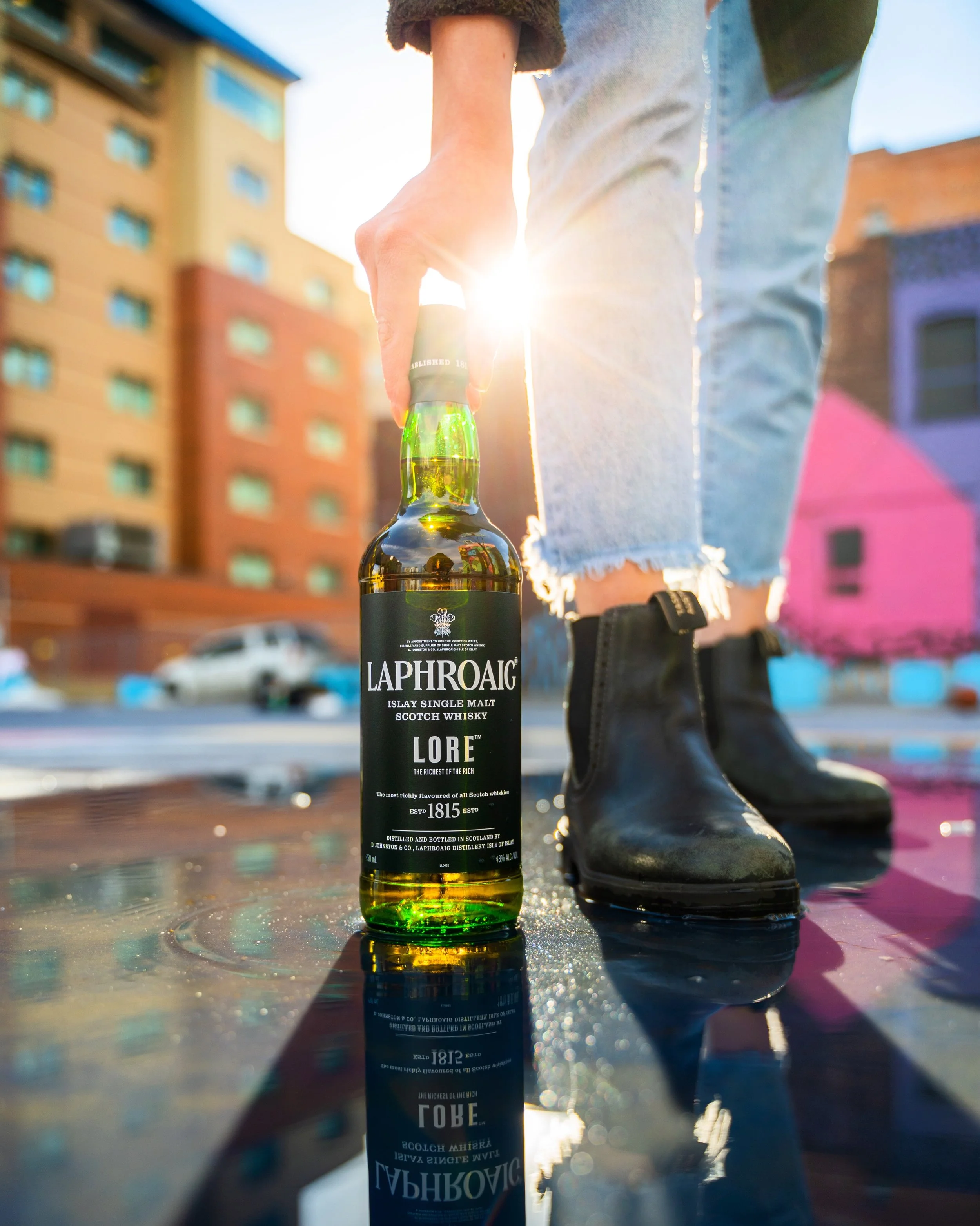 The perfect blend of sweetness and smoke. We fell in love with the Laphroaig Lore the very first time we sipped it, a whisky that so appropriately balances rich sherry influence with that unmistakable maritime peat that makes Laphroaig so iconic. Lay