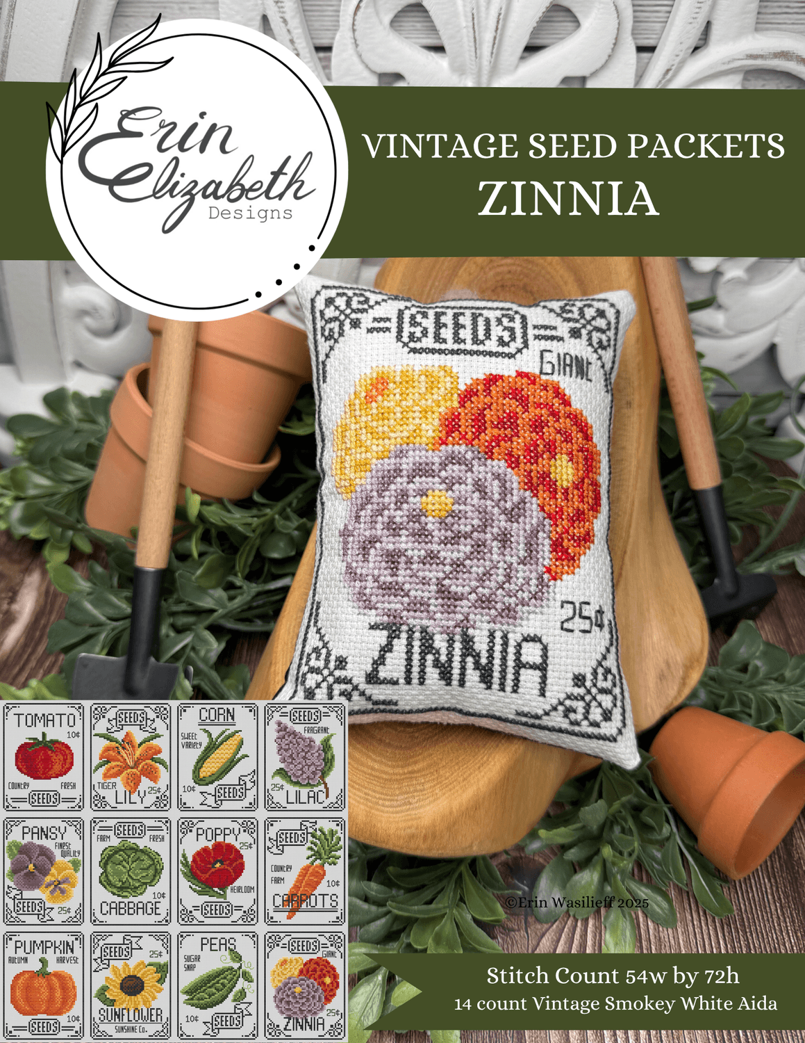 Vintage Seed Packets - Zinnia