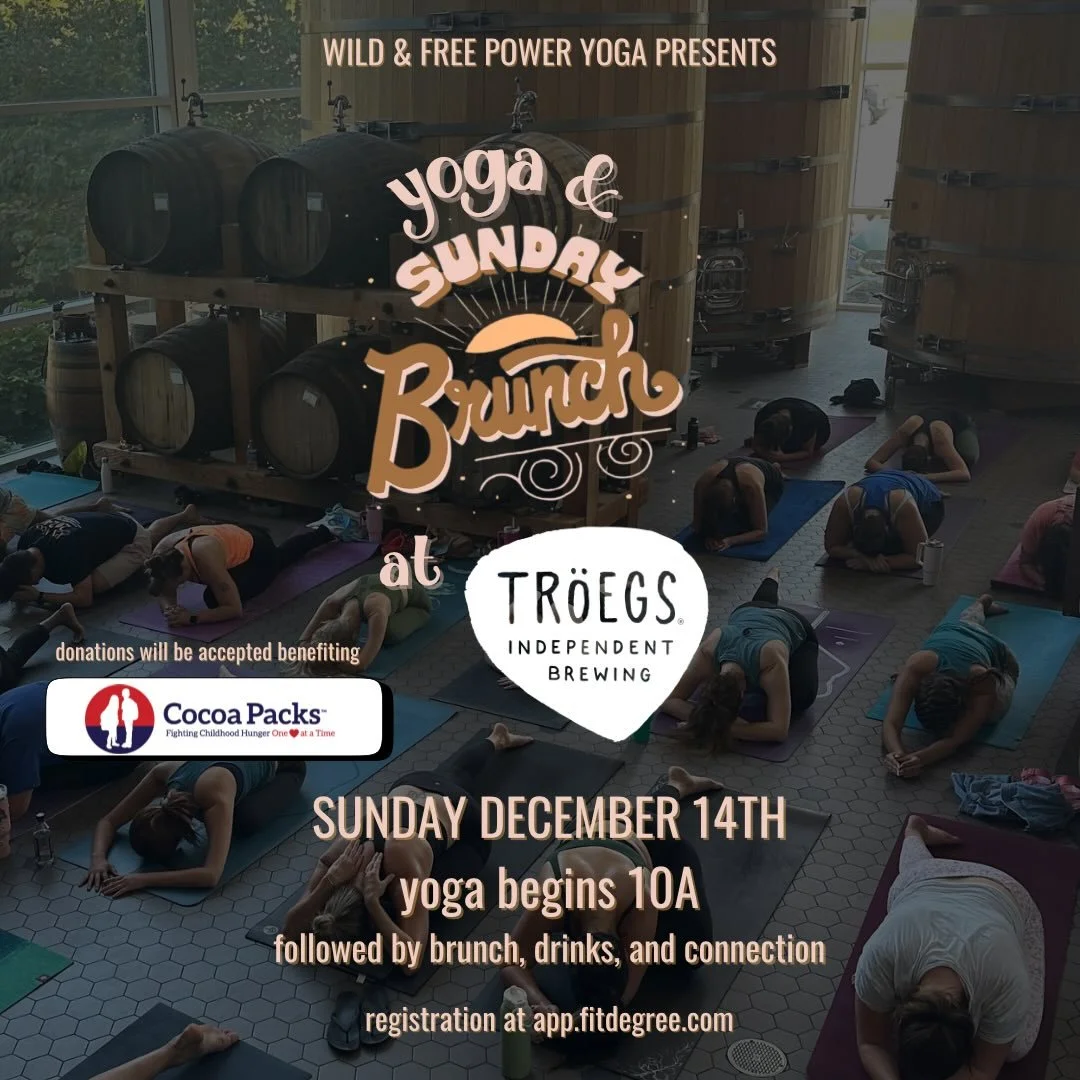 Yoga &amp; Sunday Brunch🧘&zwj;♀️🍳🍺

Second Sunday @troegs_hershey is back in December!  free yoga and connection, maybe some eggs and an IPA&hellip;. Cheers 🍻

Join us for our free signature 60 minute Power Flow class in the brewery and then shif