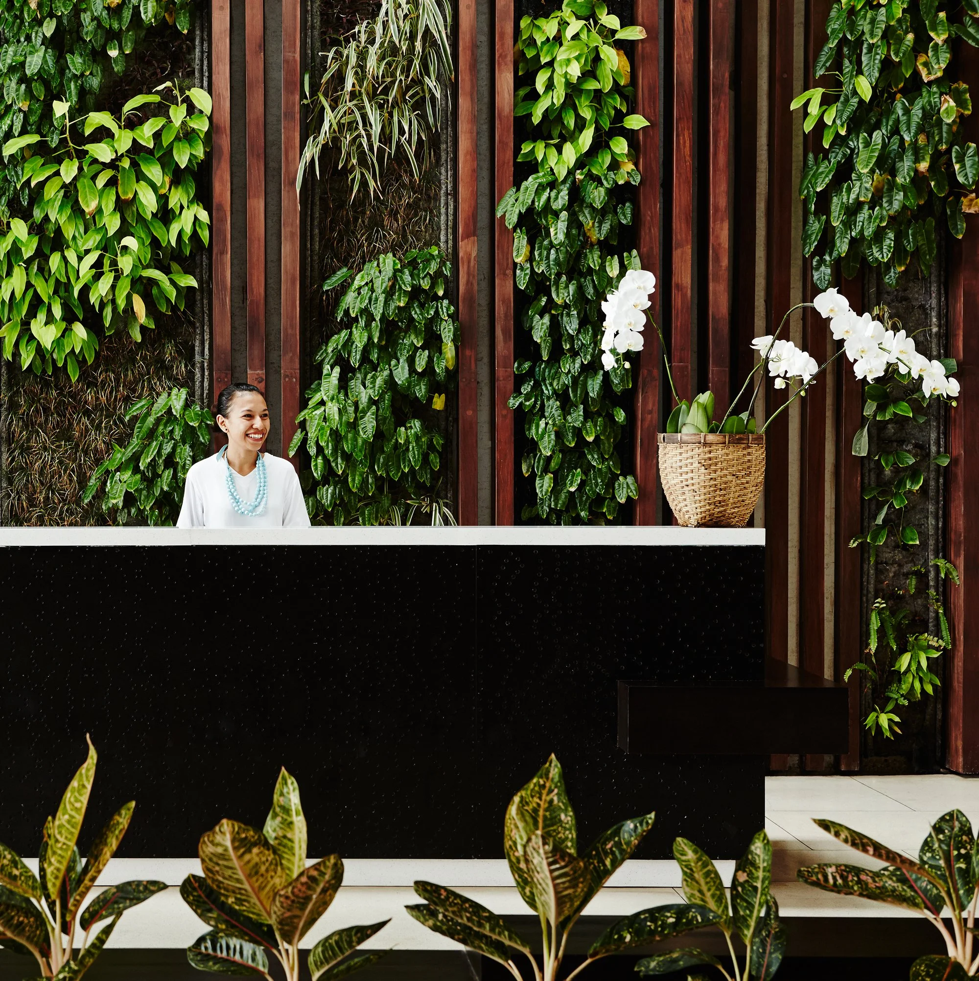 Hospitality photography, reception at luxury hotel in Bali