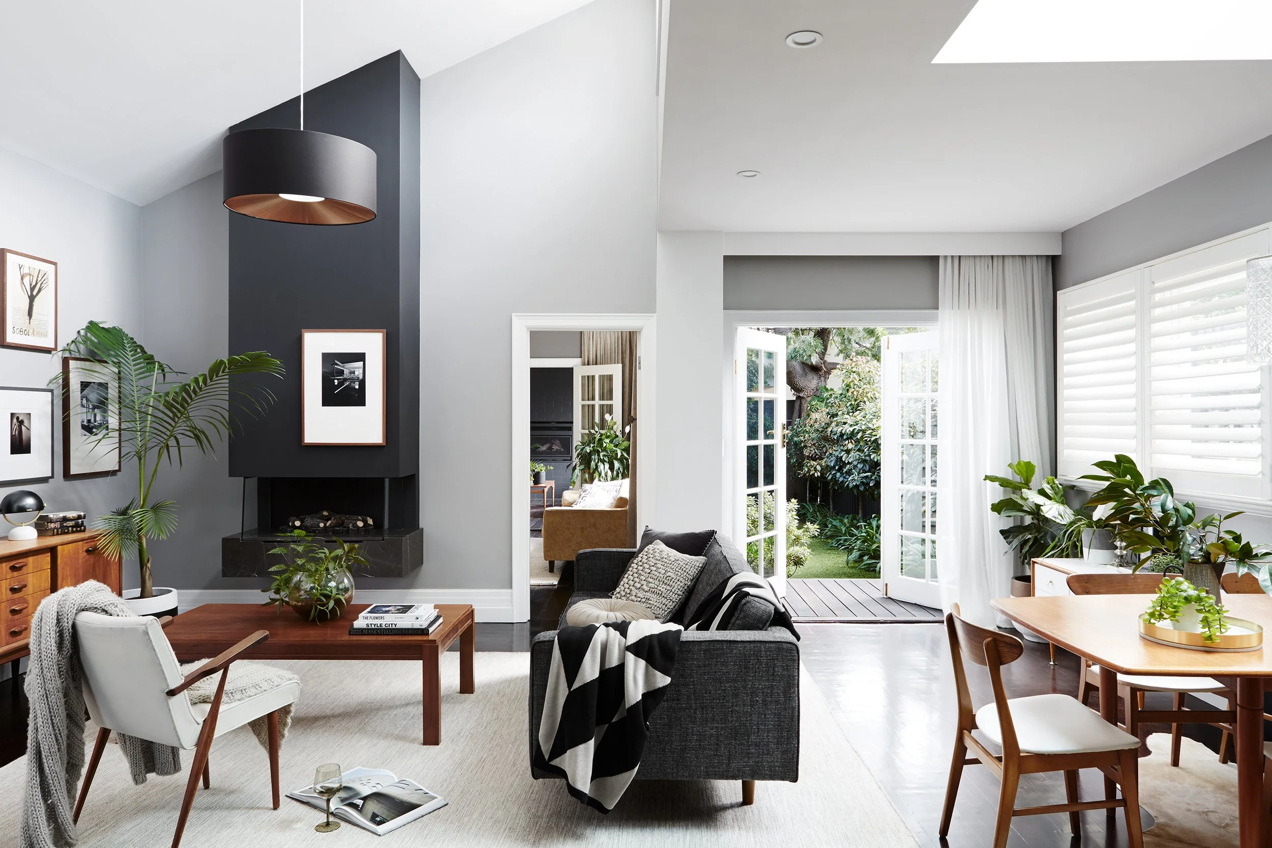 Modern home interior with vintage furniture, Melbourne interiors photographer
