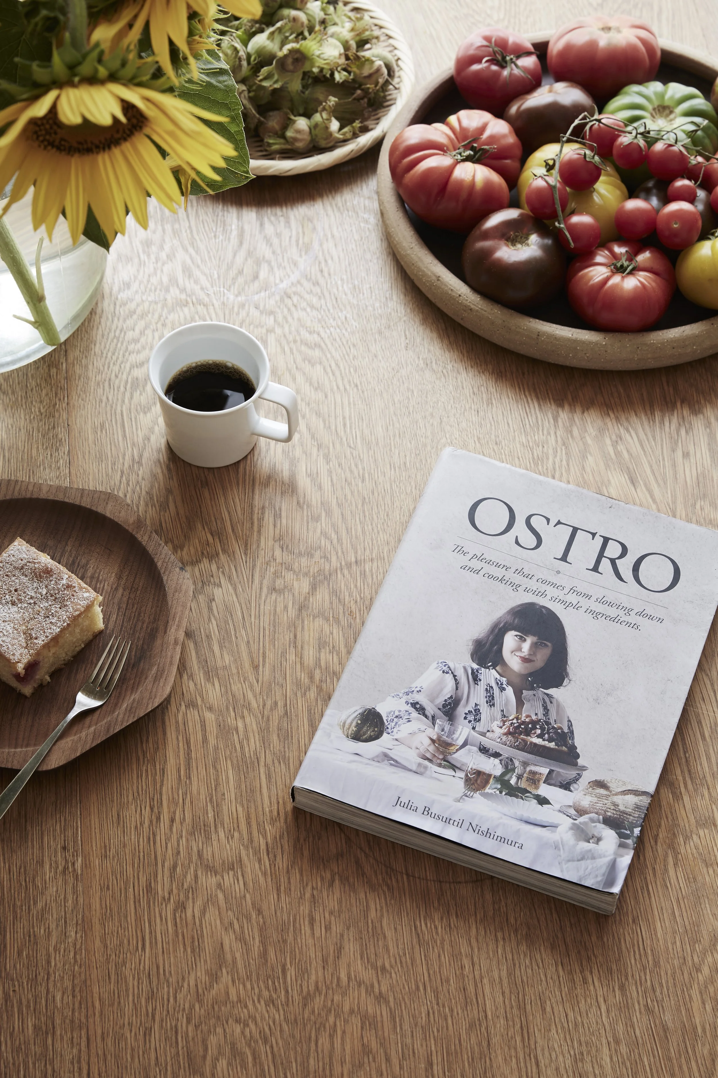 Julia Ostro cookbook detail on her kitchen table