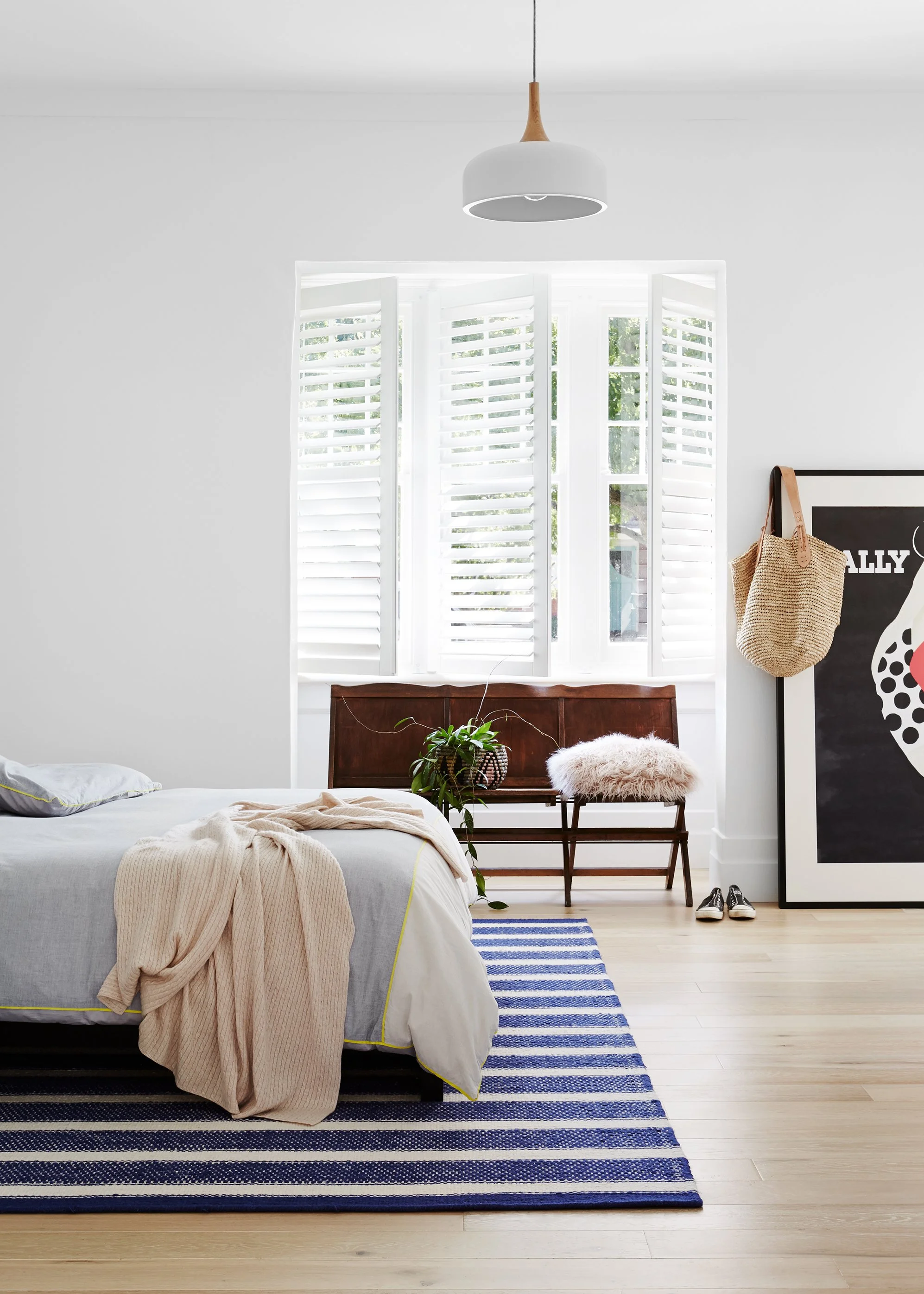 Light and airy bedroom design. Melbourne architecture photography