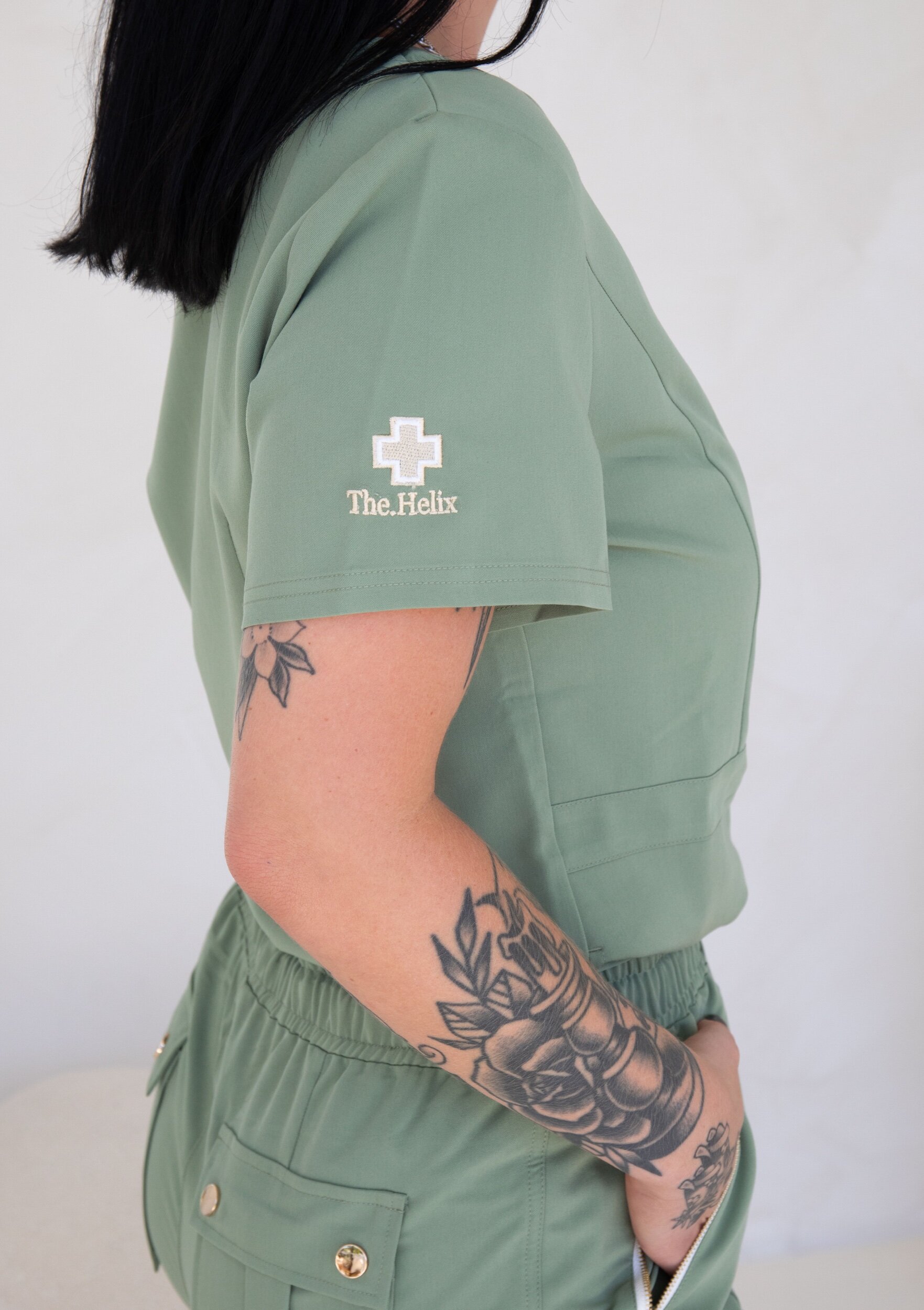 Sage Slim fit Scrub Top