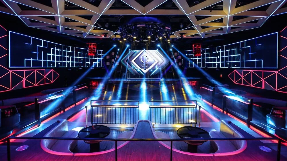 OMNI Nightclub – dance floor with suspended speakers and LED displays – audio integration – Taipei, Taiwan