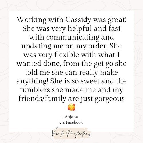 We aren&rsquo;t kidding when we say anything.. 🤗

Thank you for the kind words always!! We love clients like you, Anjana! 

Looking for a specific vision to come to life? We can help! 👩🏼&zwj;🎨🎨

Contact Us For Other Custom Goods ➡️ VowtoPerfecti