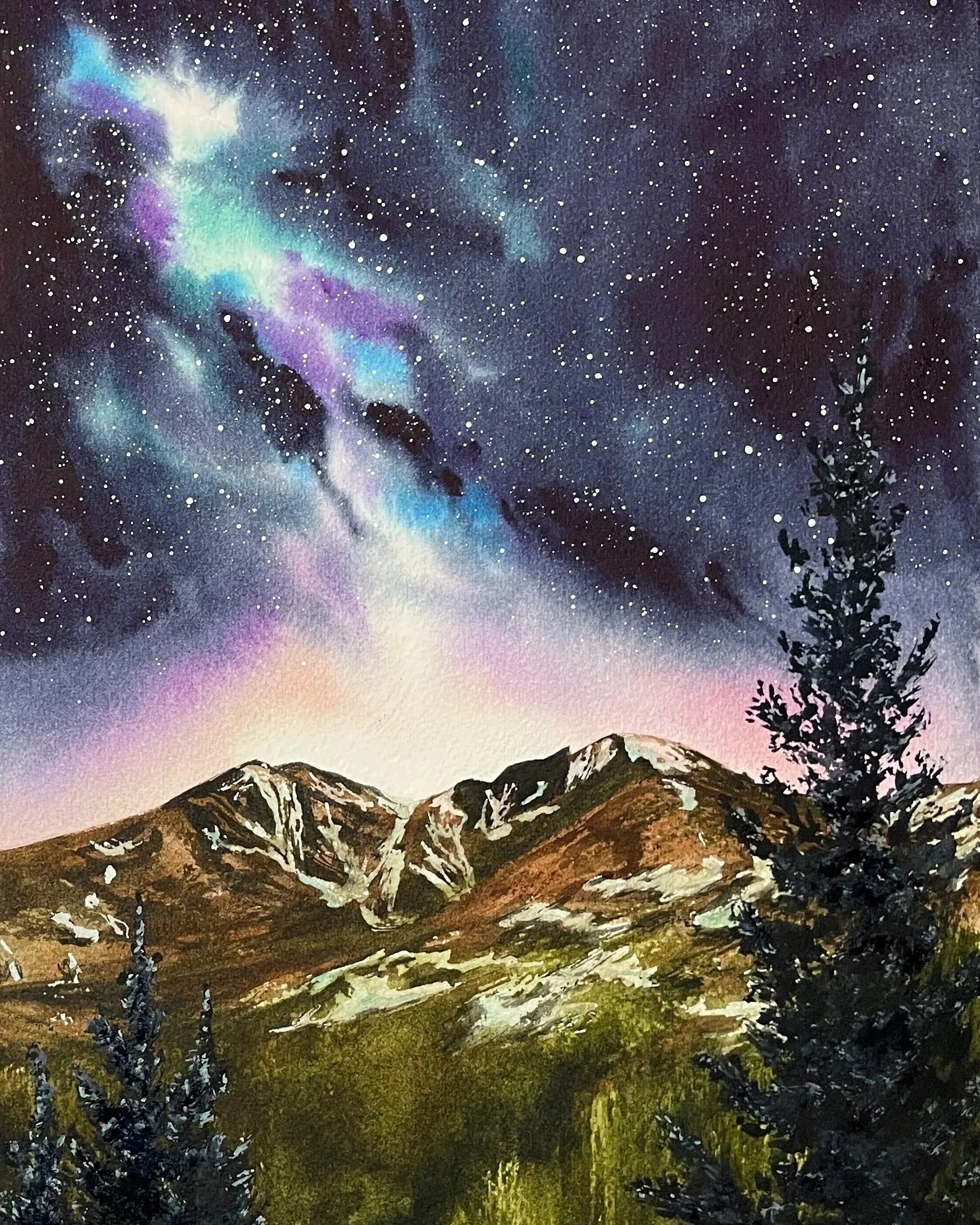 Longs Peak Galaxy Giclee Print