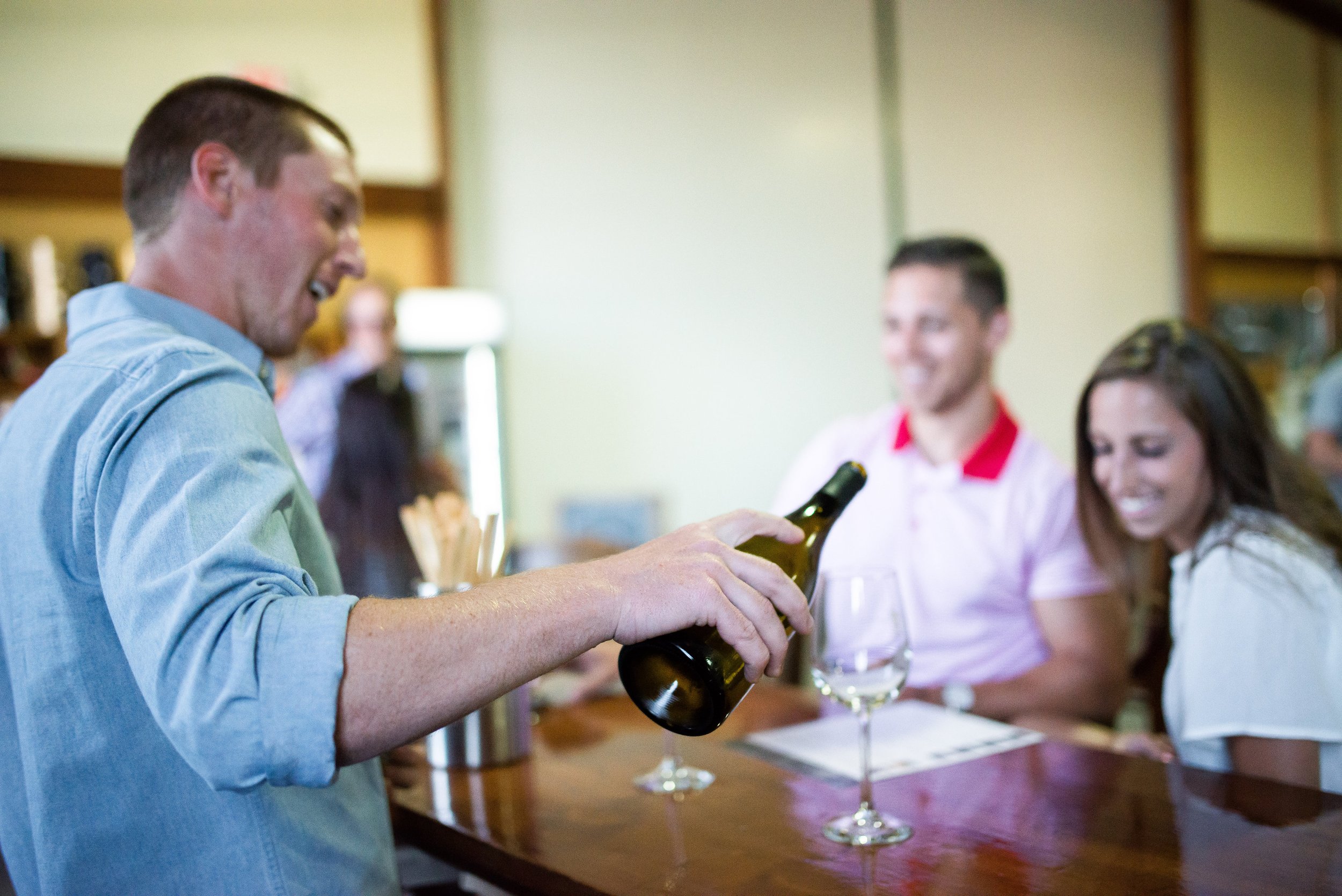 Mike pouring for a wine tasting