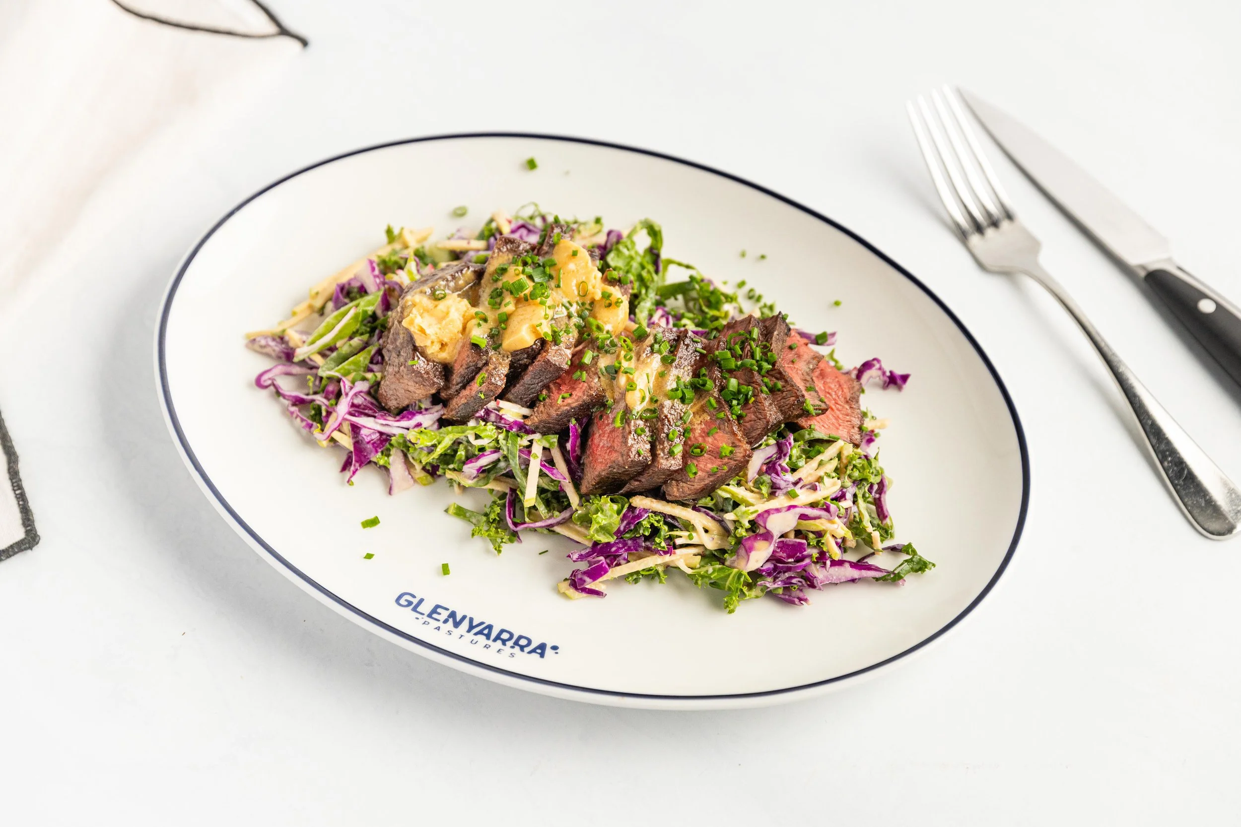 Steak with Miso Butter and Japanese Slaw