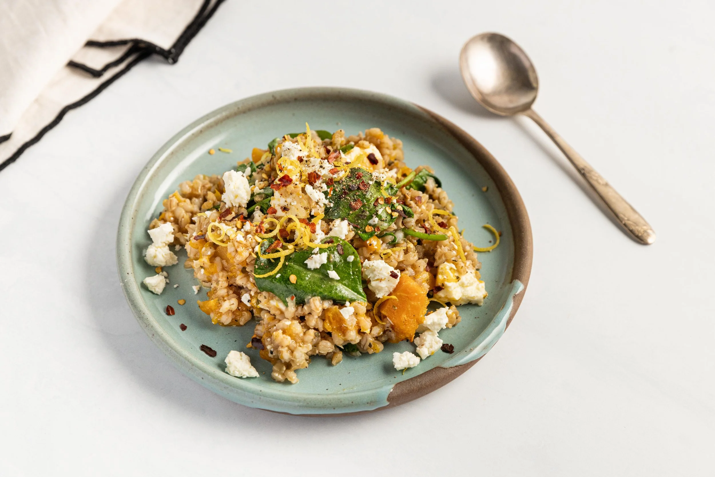 Oven-Baked Pumpkin &amp; Fetta Barley Risotto
