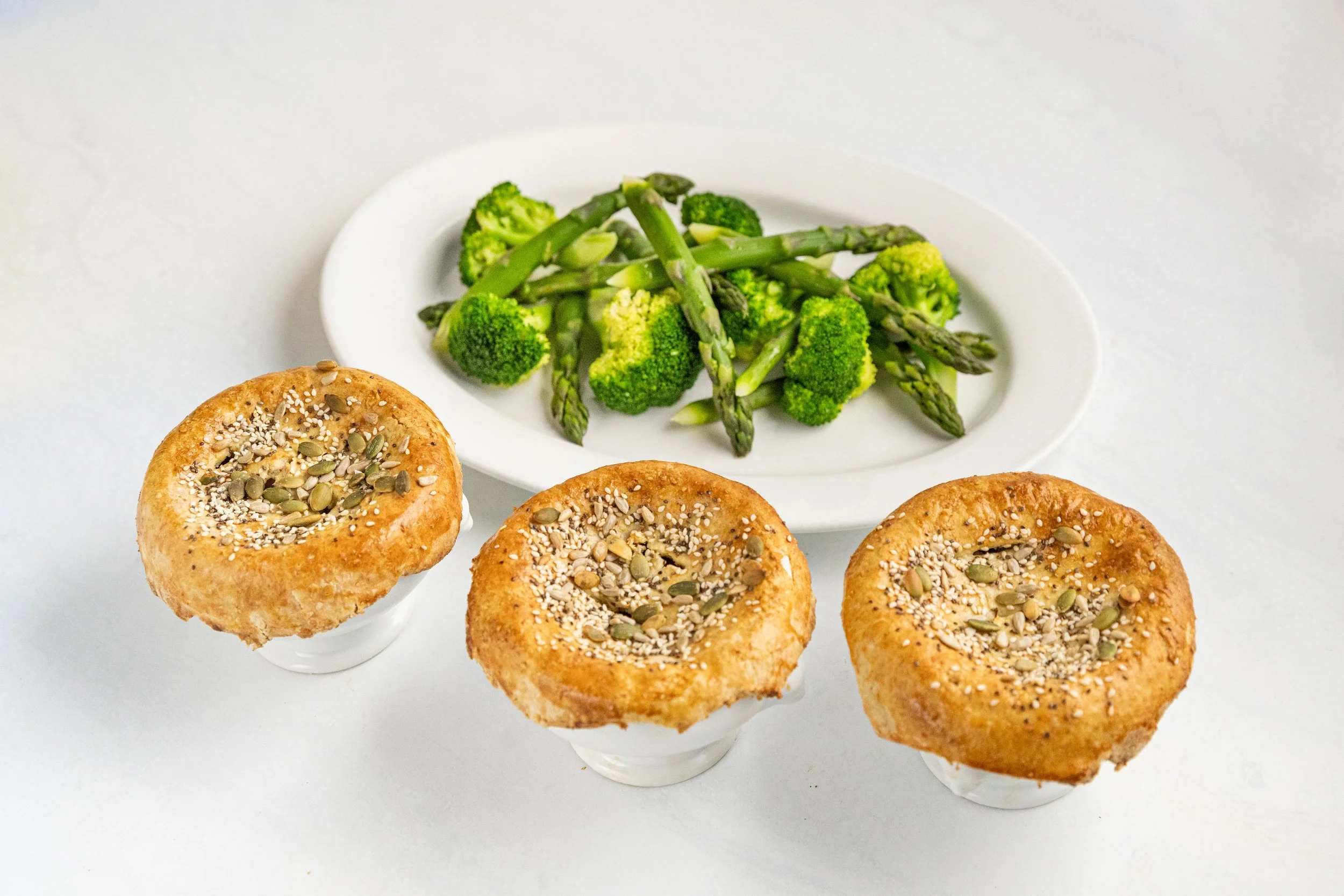 Scallop Pies with Seeded Pastry Tops