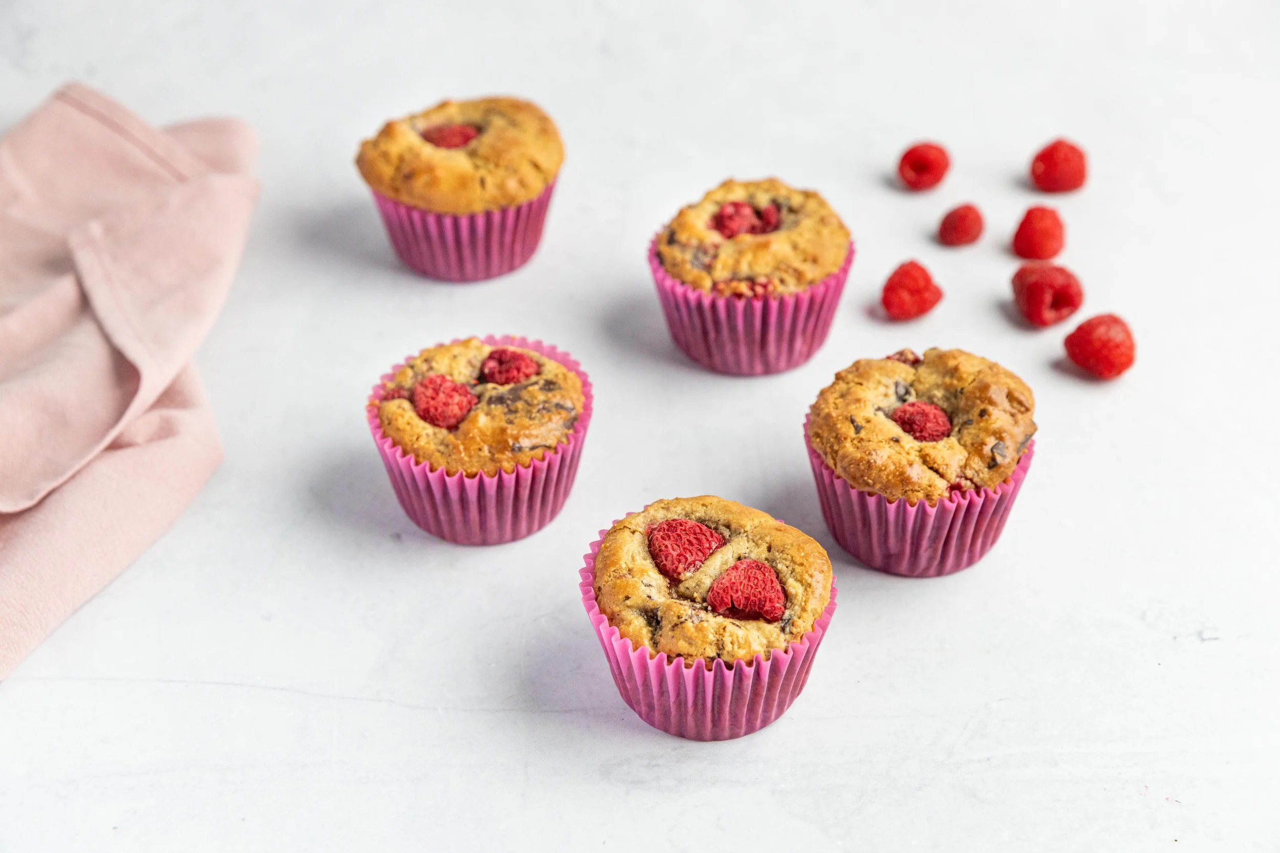 Raspberry Choc Chunk Muesli Muffins