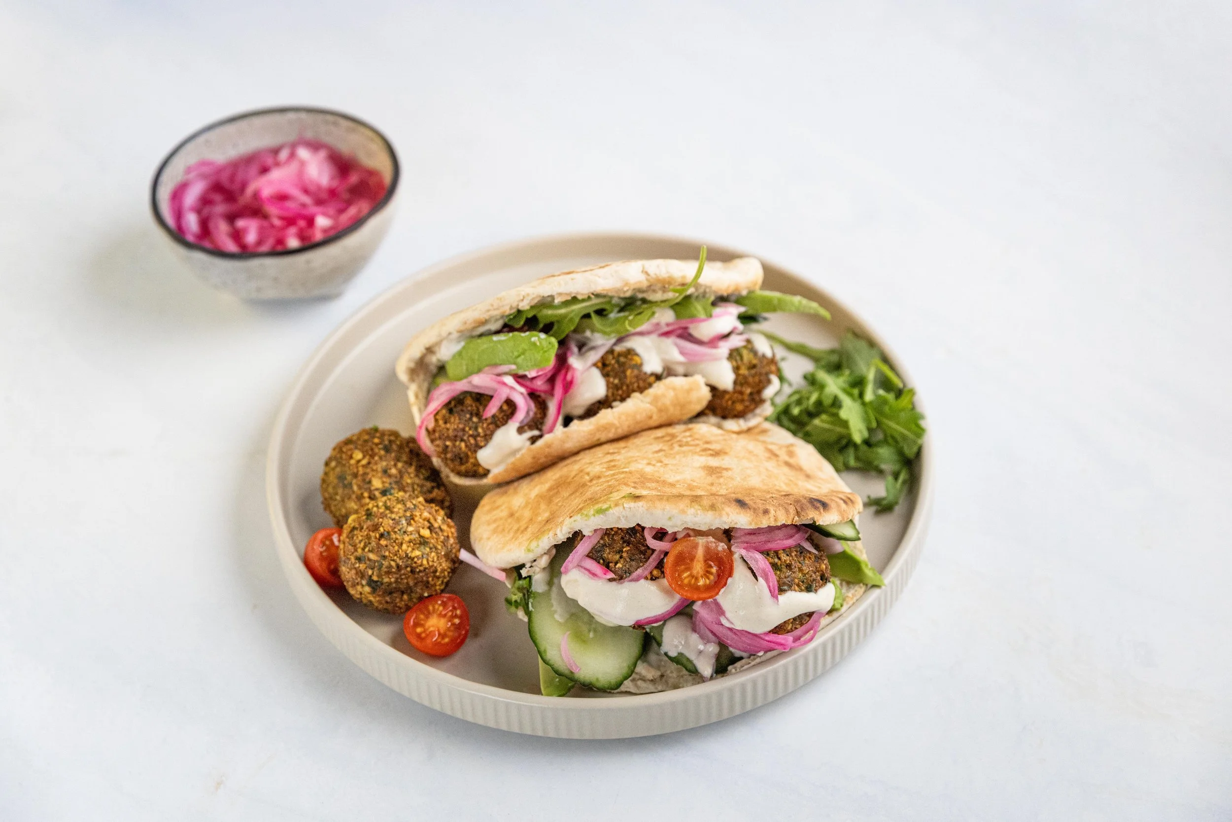 Falafel Pita with Tahini Drizzle