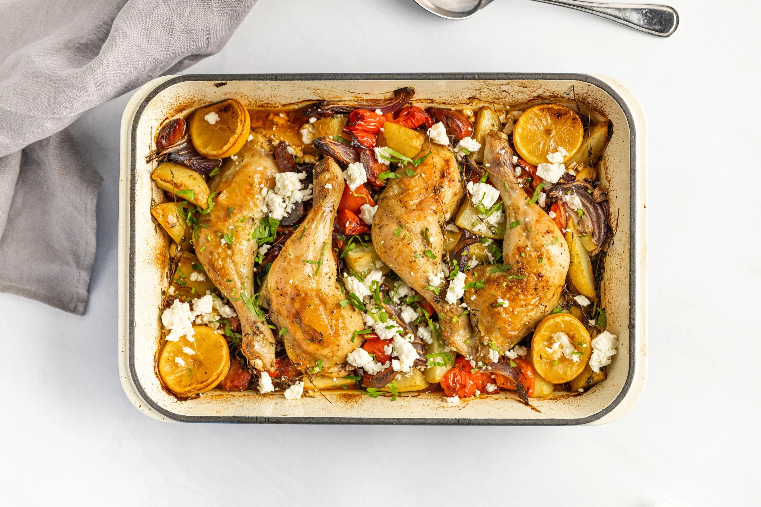 Chicken, Chorizo &amp; Lemon Tray Bake