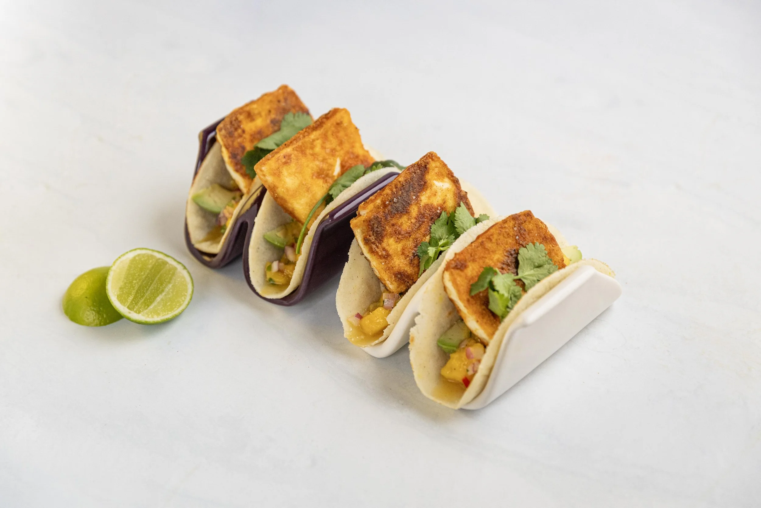 Crispy Haloumi Tacos with Chilli Mango Salsa