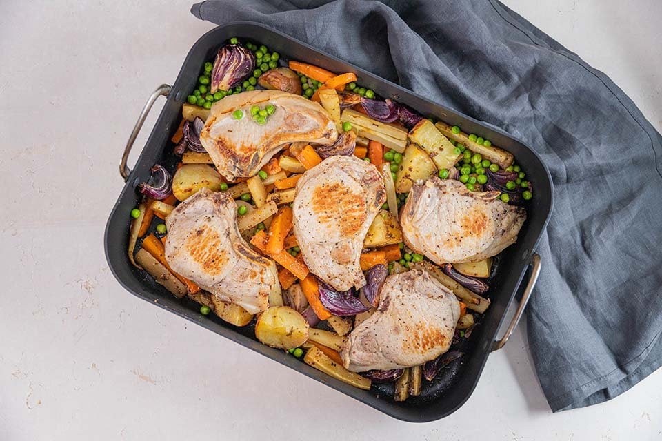 Pork & Apple Tray Bake — Good Chef Bad Chef