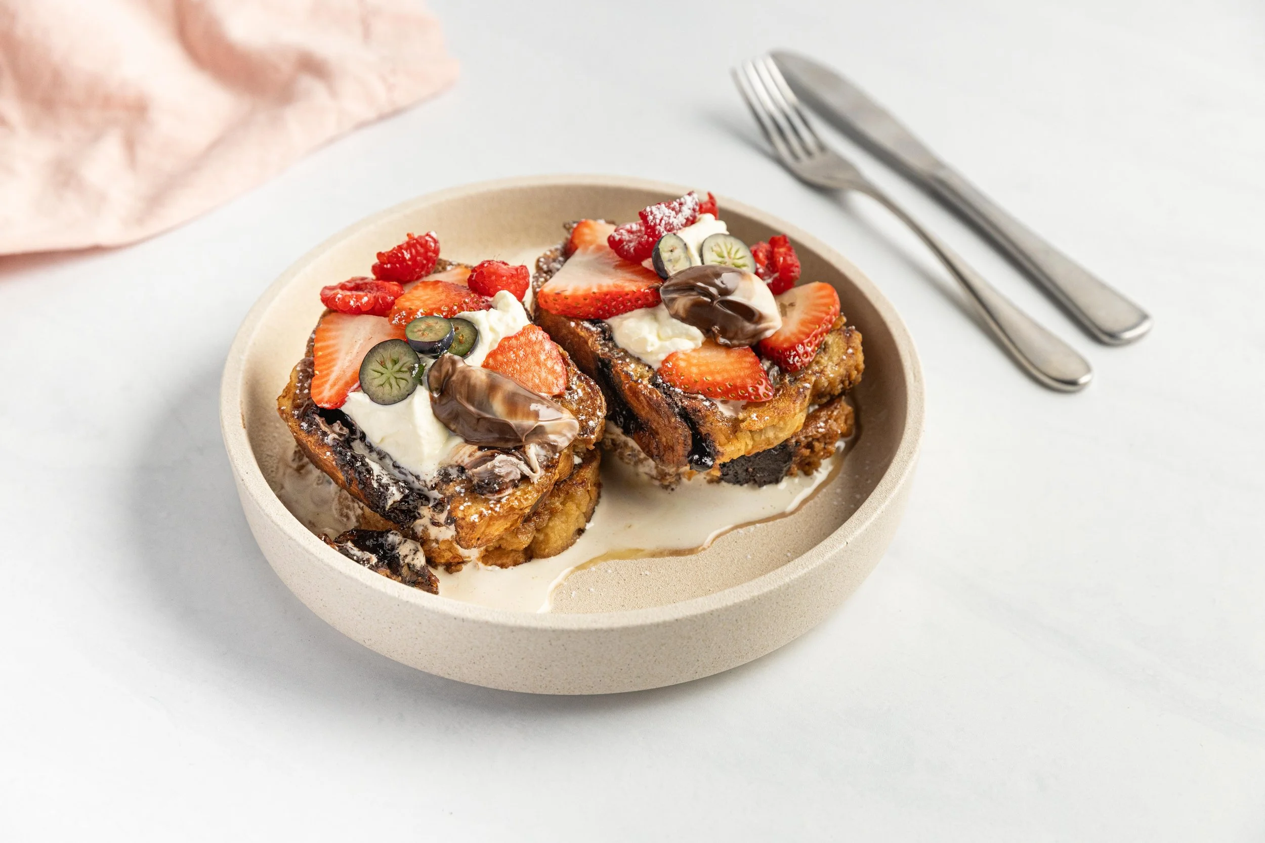 Hazelnut &amp; Vanilla Chocolate Babka French Toast
