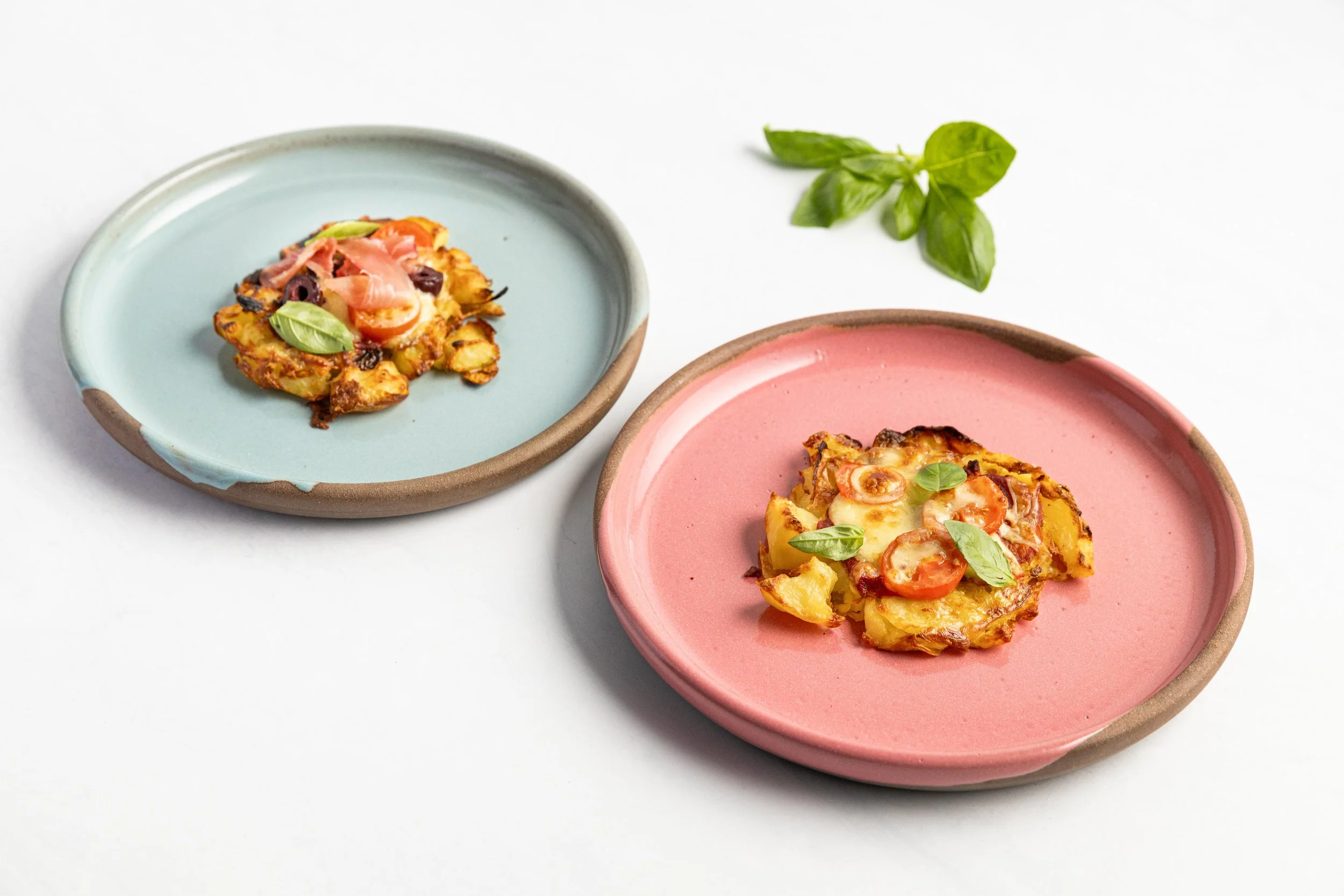 Smashed Potato Pizzas