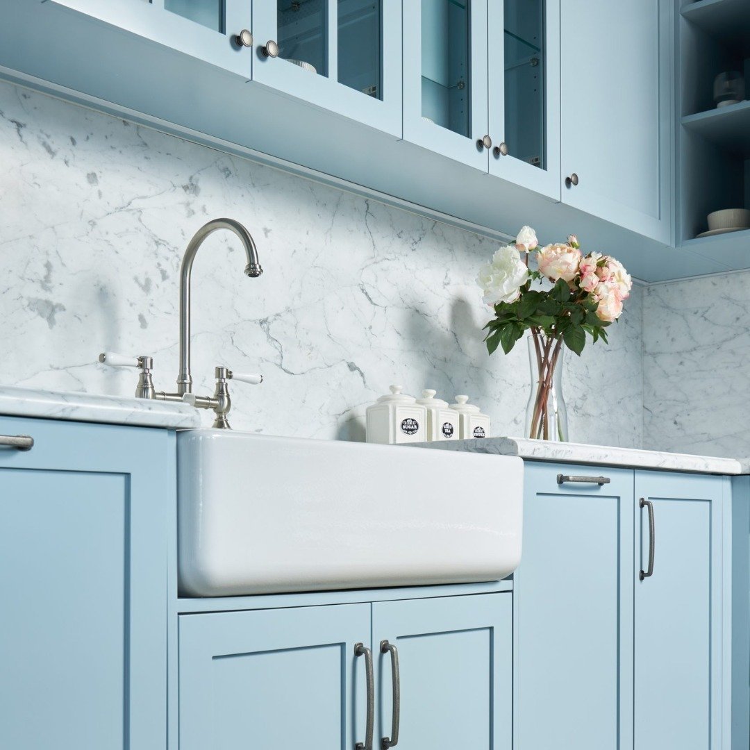 We love this baby blue kitchen! 🩵 Joinery by @knebelkitchens  well done team, take a bow 👏
