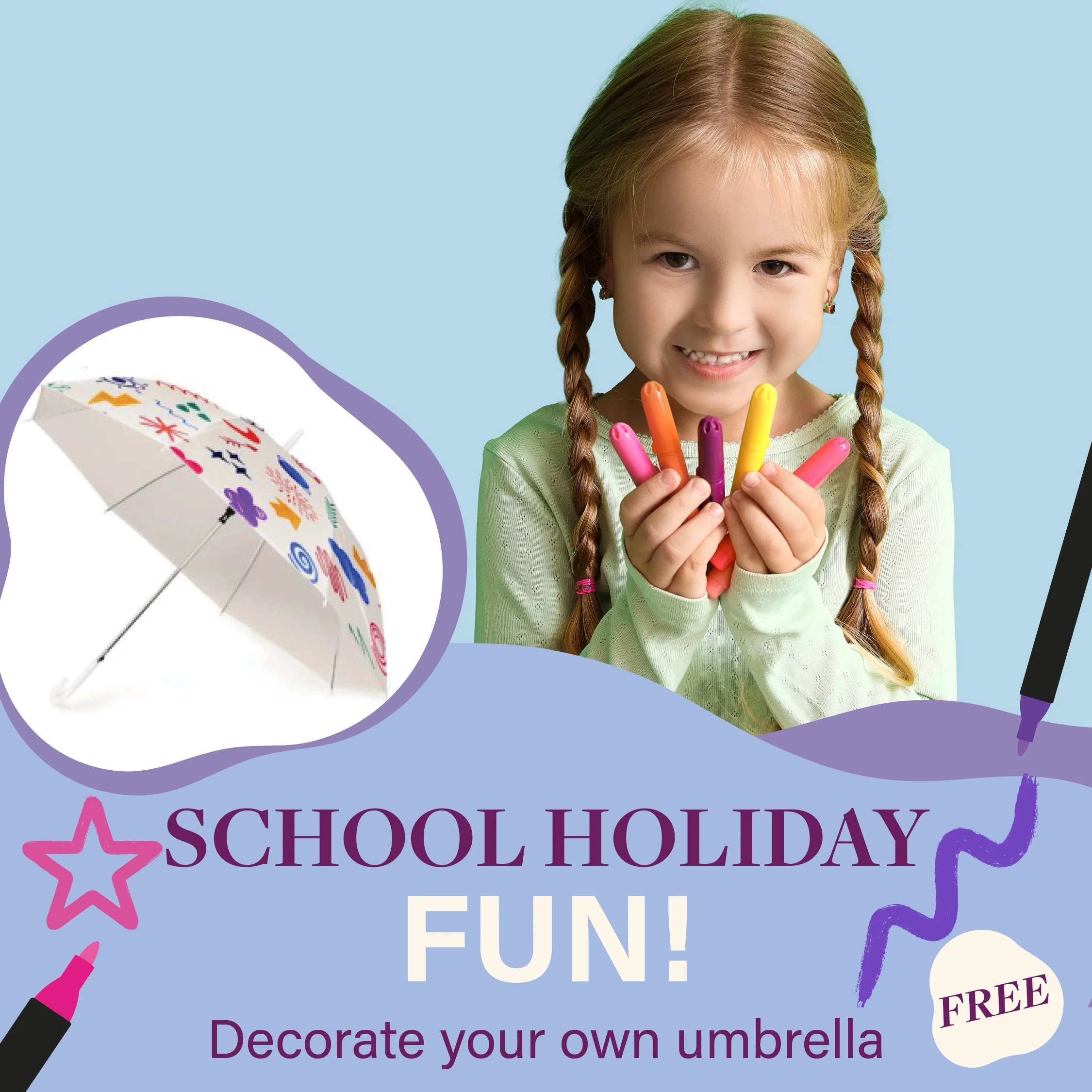 FREE School Holiday Workshop: Umbrella Decorating