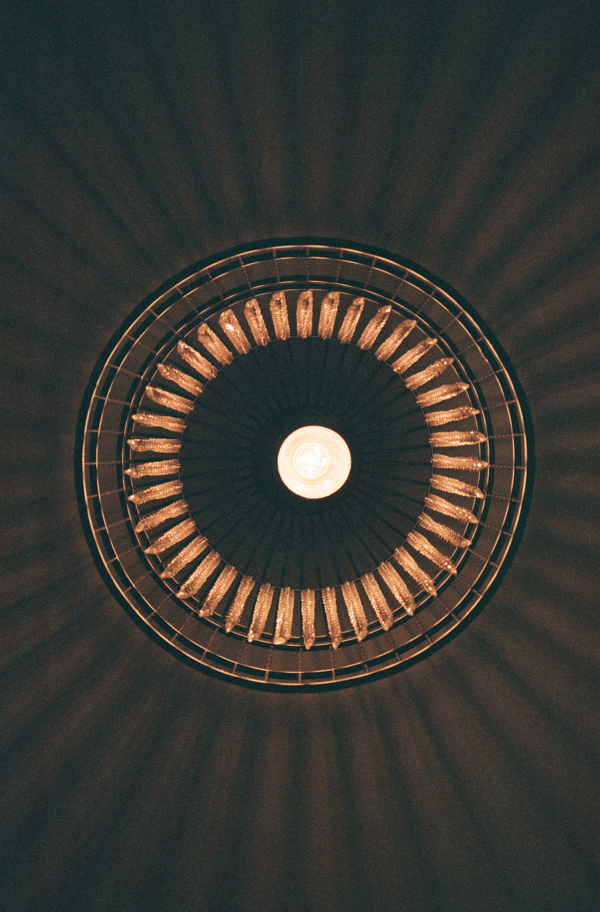 Lamp light patterns on ceiling on film