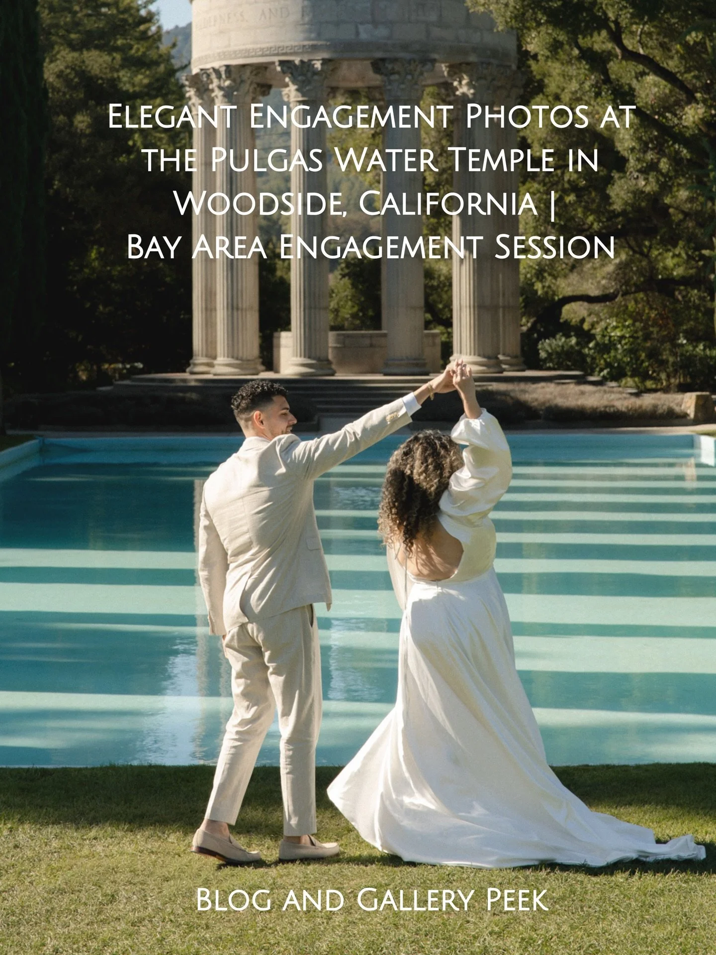 Elegant but still very them 🤍

This engagement session (that funny enough came out of meeting the couple through a TFP Facebook group) at the Pulgas Water Temple had the dreamiest editorial feel &mdash; clean lines, soft tones, and room for the fun,
