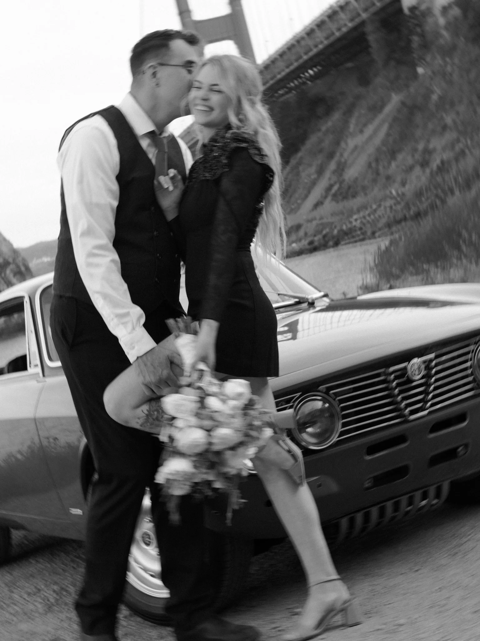 I just can&rsquo;t share enough photos from the SF Fort Point and Point Cavallo styled shoot in March 🙈 Especially a starting carousel photo in black and white with a beautiful Alfa Romeo from @sepia.motors!!

Huge thank you to @averageloverbees for