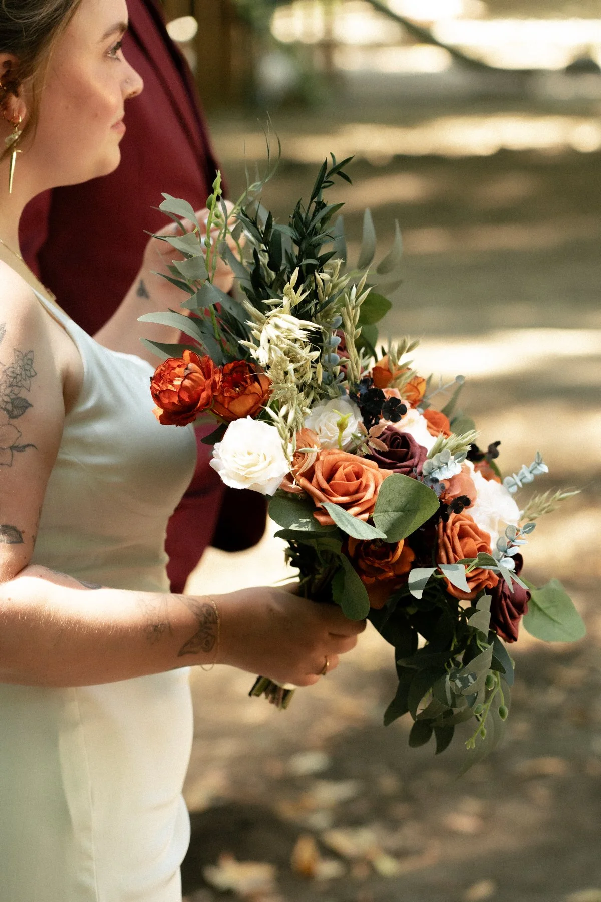 Bridal flower arrangement livermore california wedding photographer