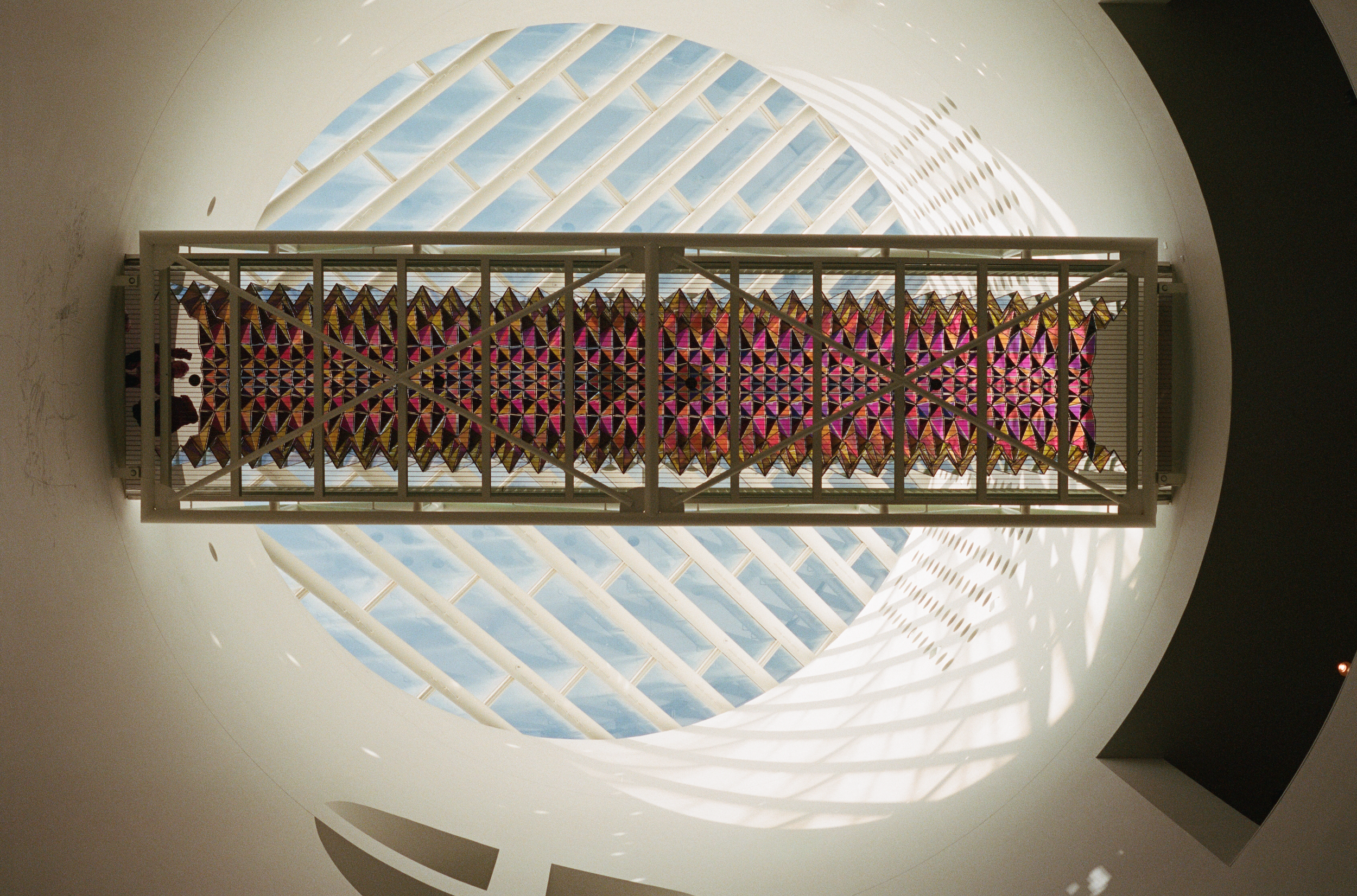 SF Moma staircase from below on film