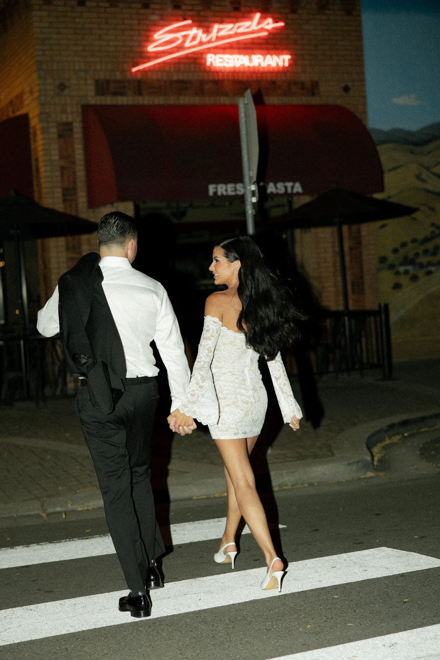 flash-engagement-photography-downtown-pleasanton-crosswalk 