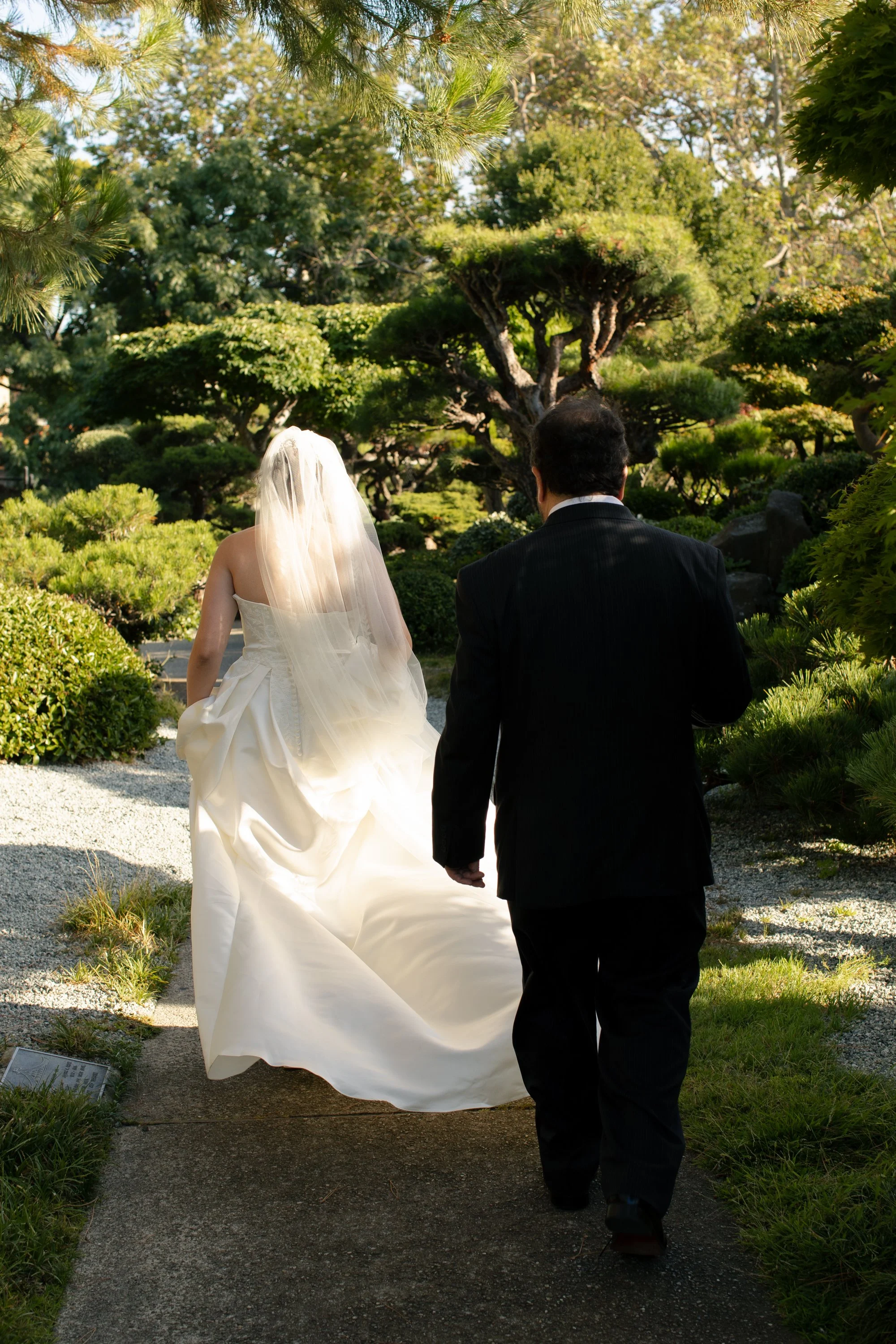 aesthetic green tint garden elopement bay area california bride and groom portraits.jpg