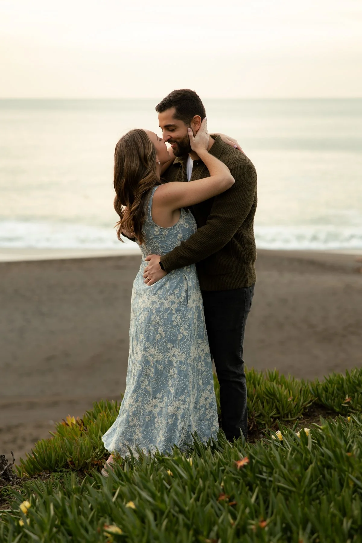 Beach succulent california coast couples photography 