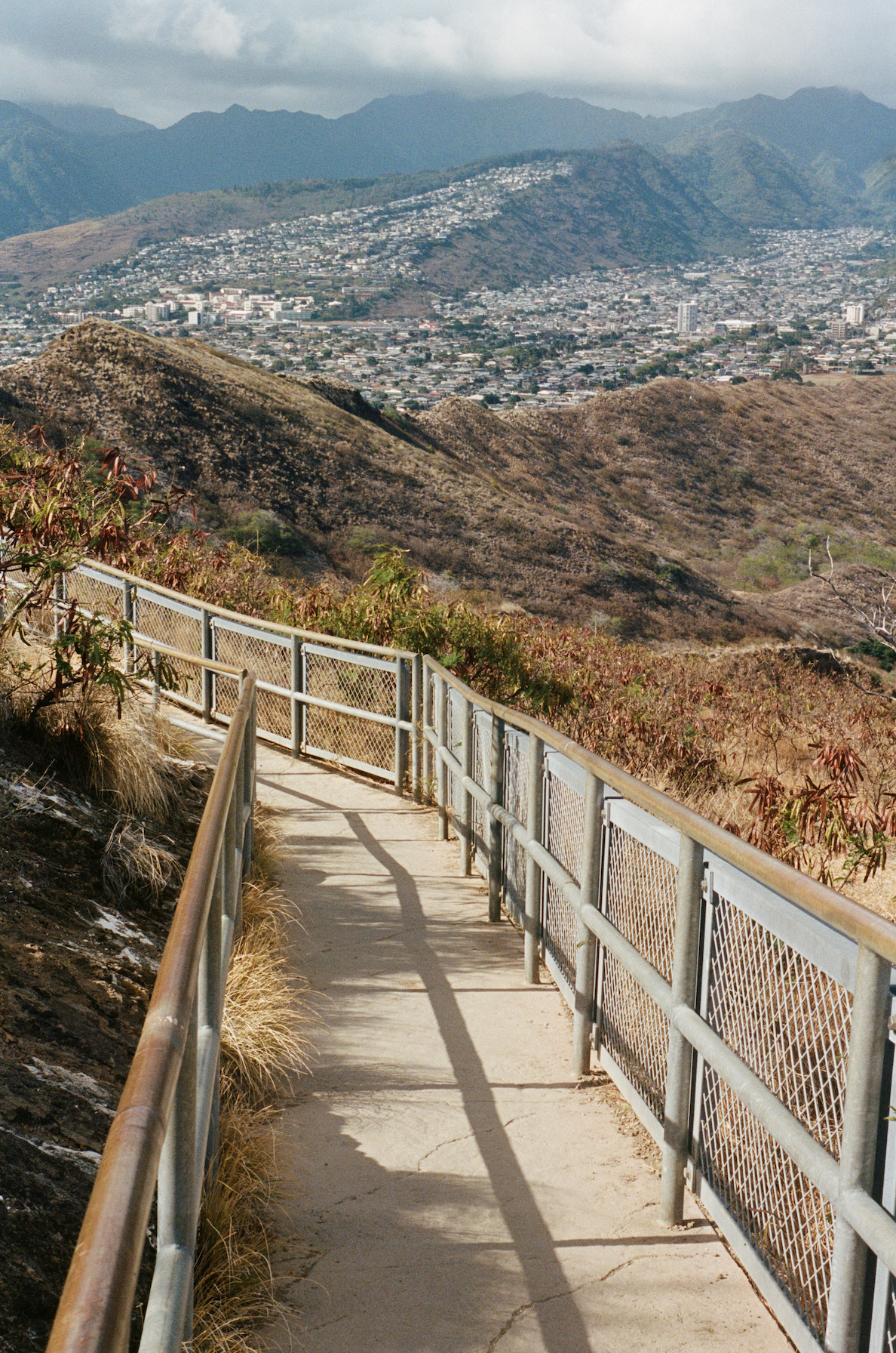 Diamond Head State Park hike in Oahu Hawaii on film