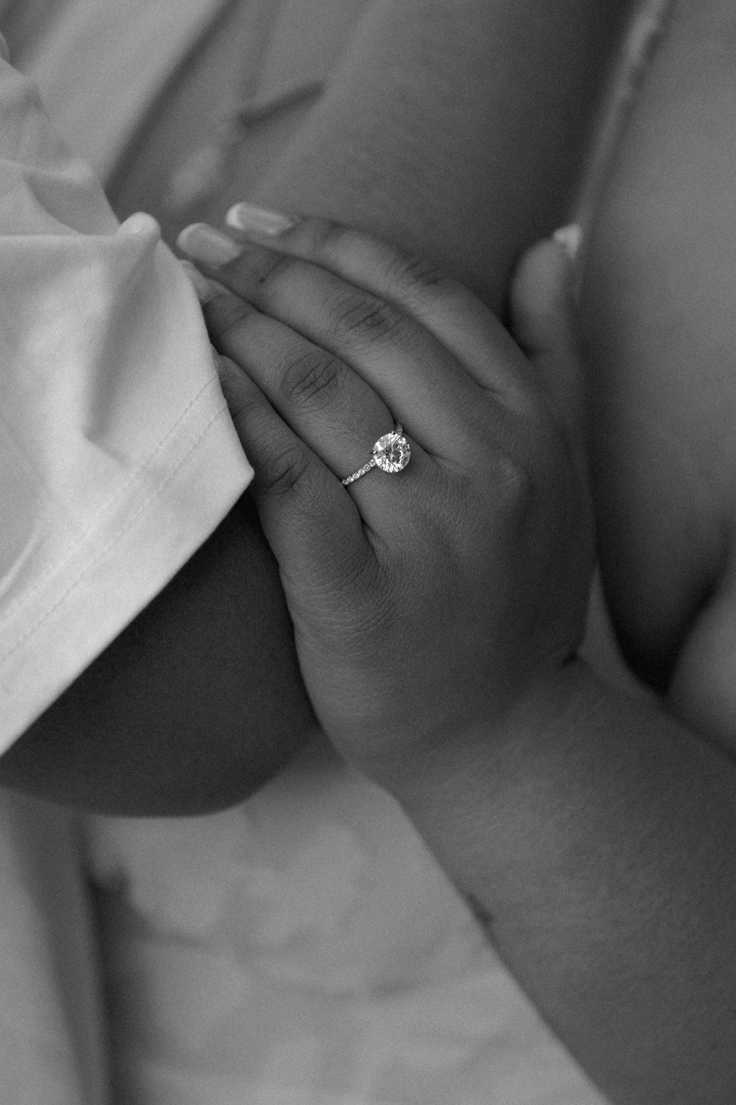 romantic black and white hand shots for engagement photos east bay area
