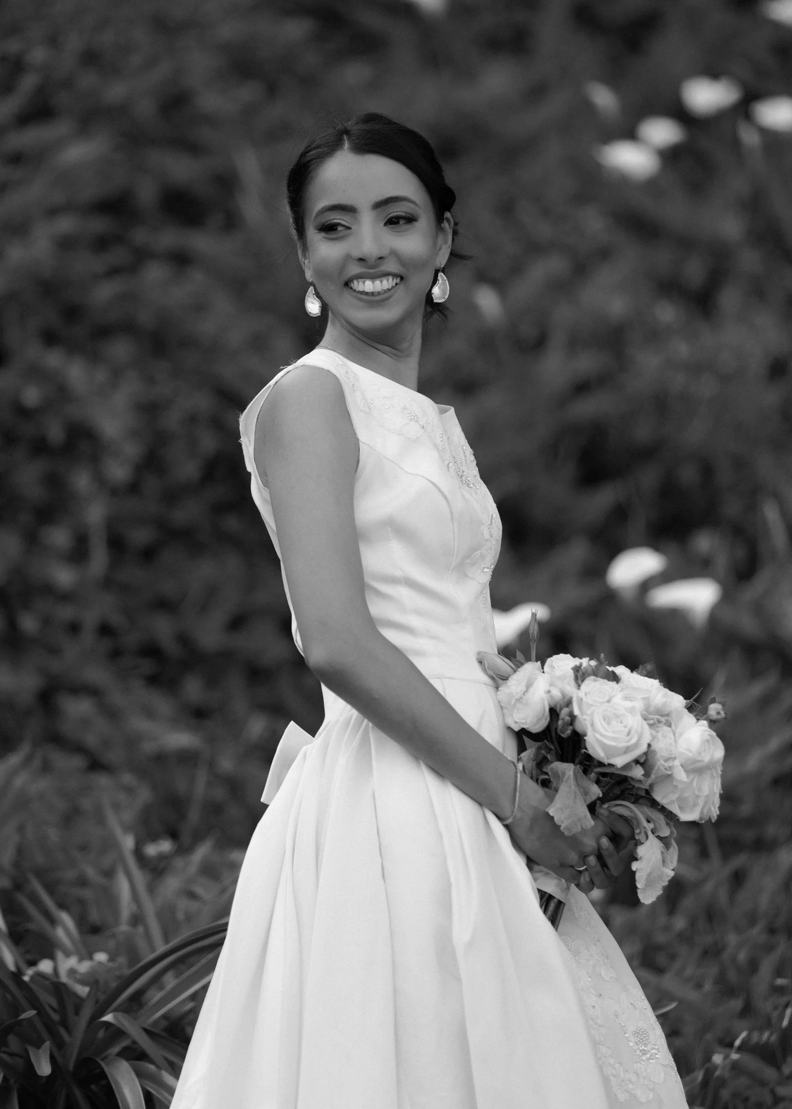 black and white indian bridal portraits
