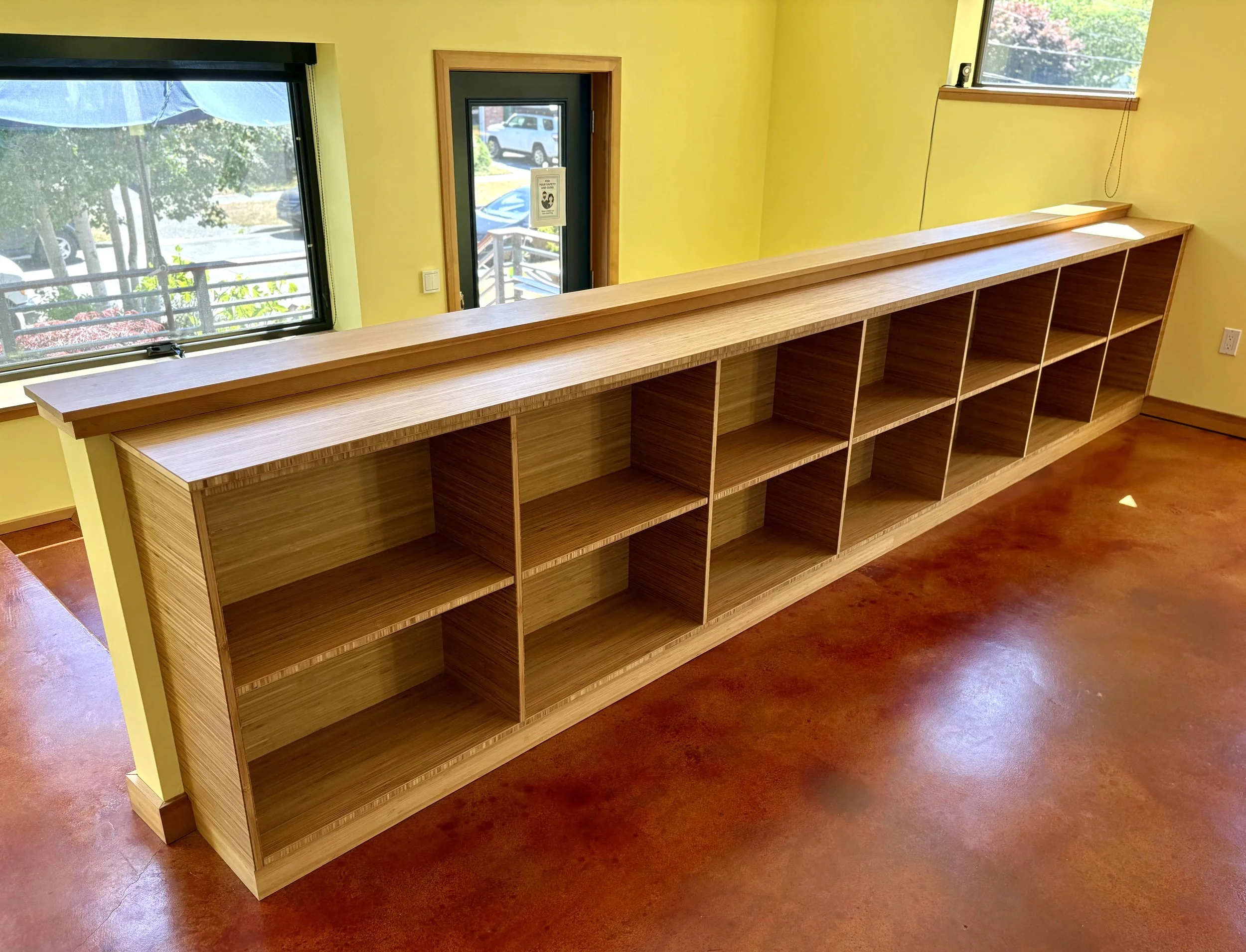 Bamboo Built-in Bookcase