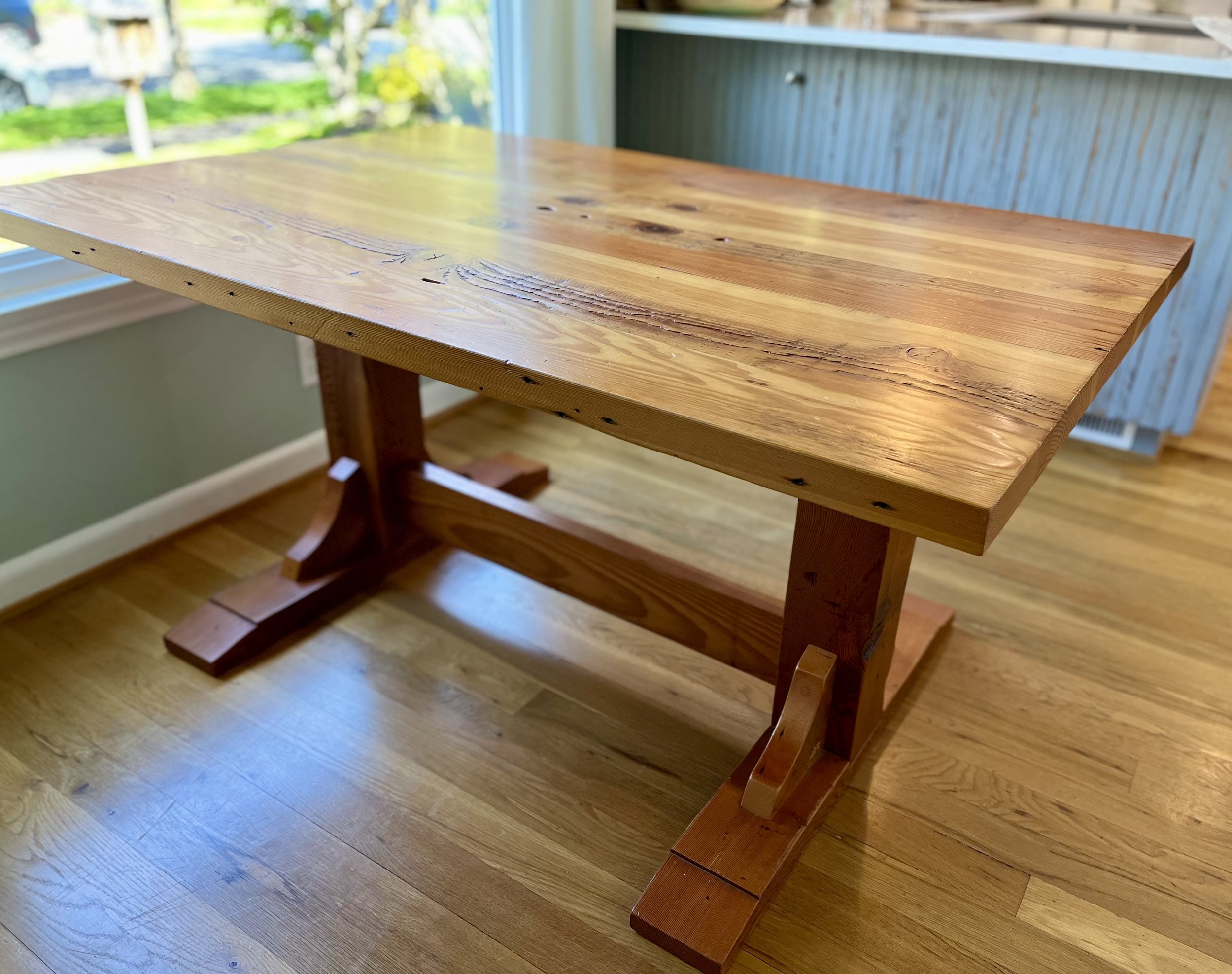 Reclaimed Doug Fir Trestle Table