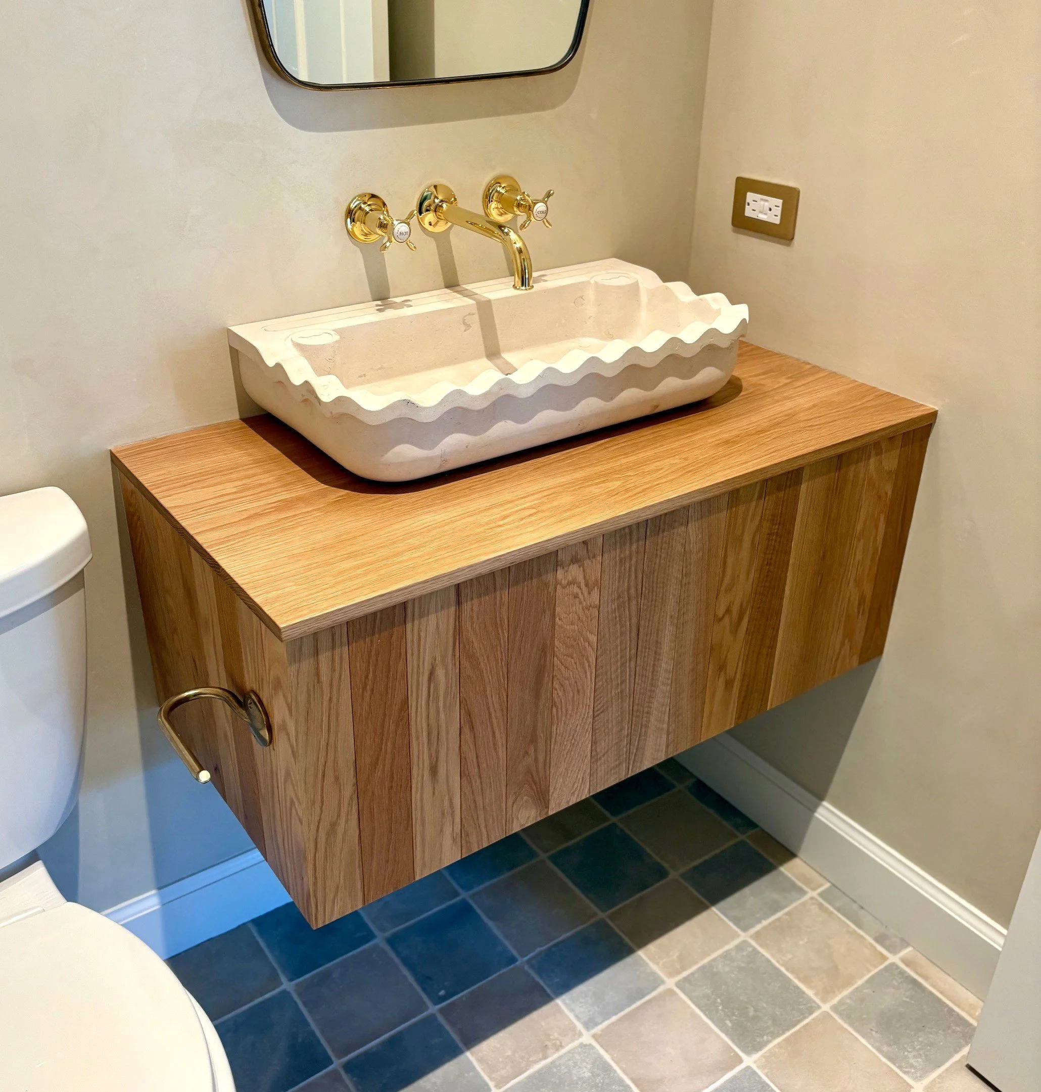 White Oak Floating Vanity