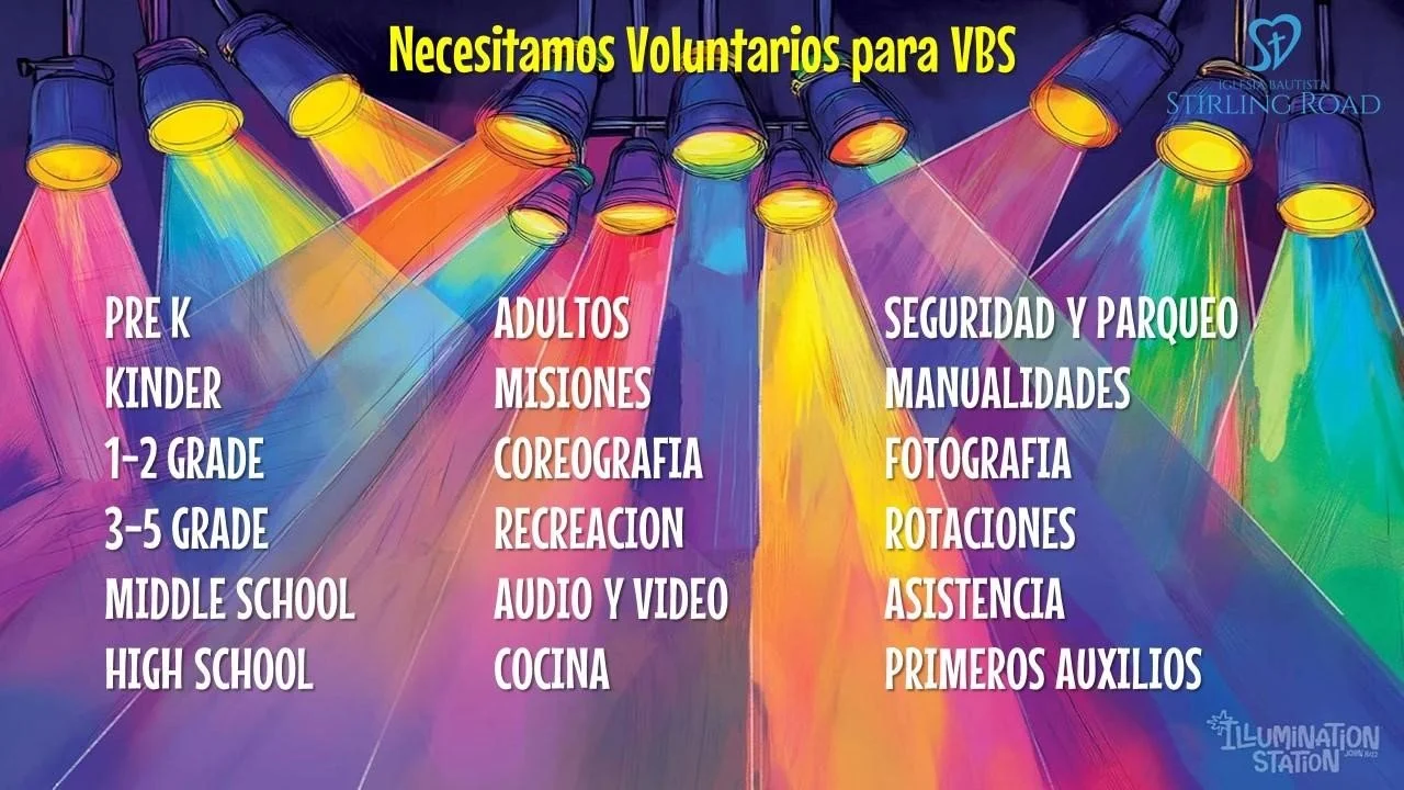VOLUNTARIOS PARA ESCUELA BIBLICA DE VACACIONES